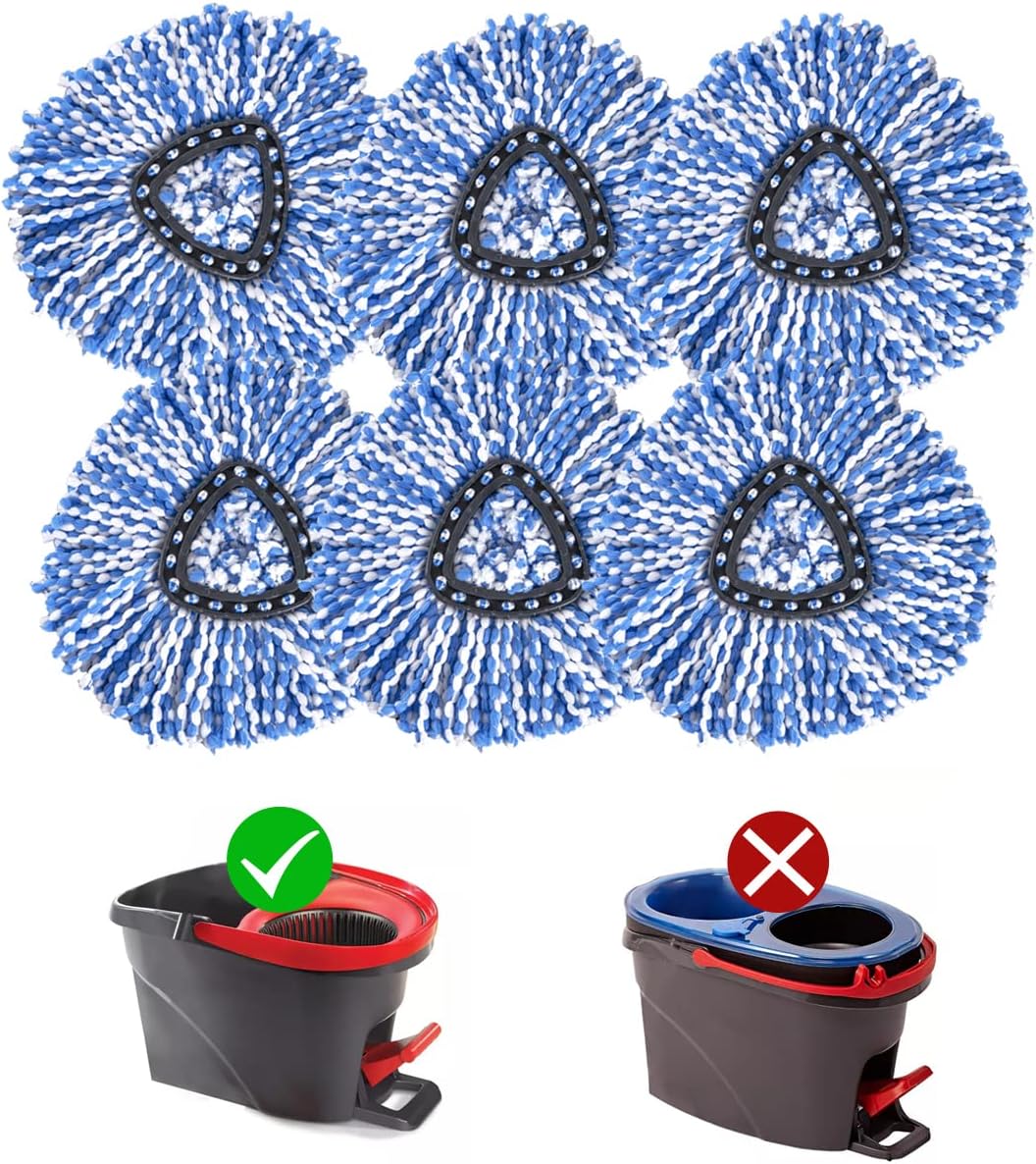 Matthew Cleaning 6Pack Blue Microfiber Spin Mop Refills