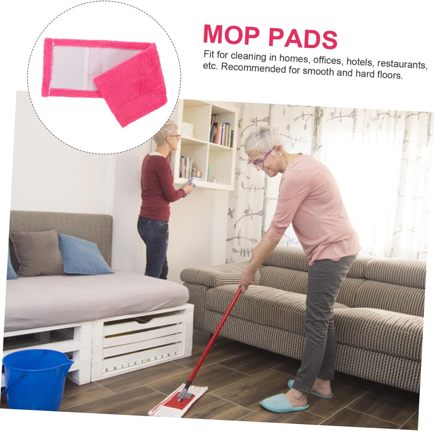 Ipetboom Microfiber Coral Mop Head Refill - Red