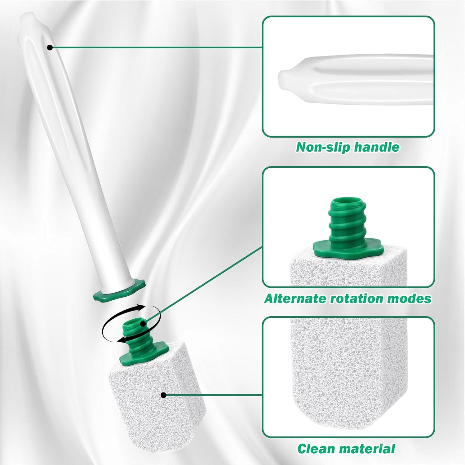 12PCS Pumice Stone with Long Handle for Toilet Cleaning