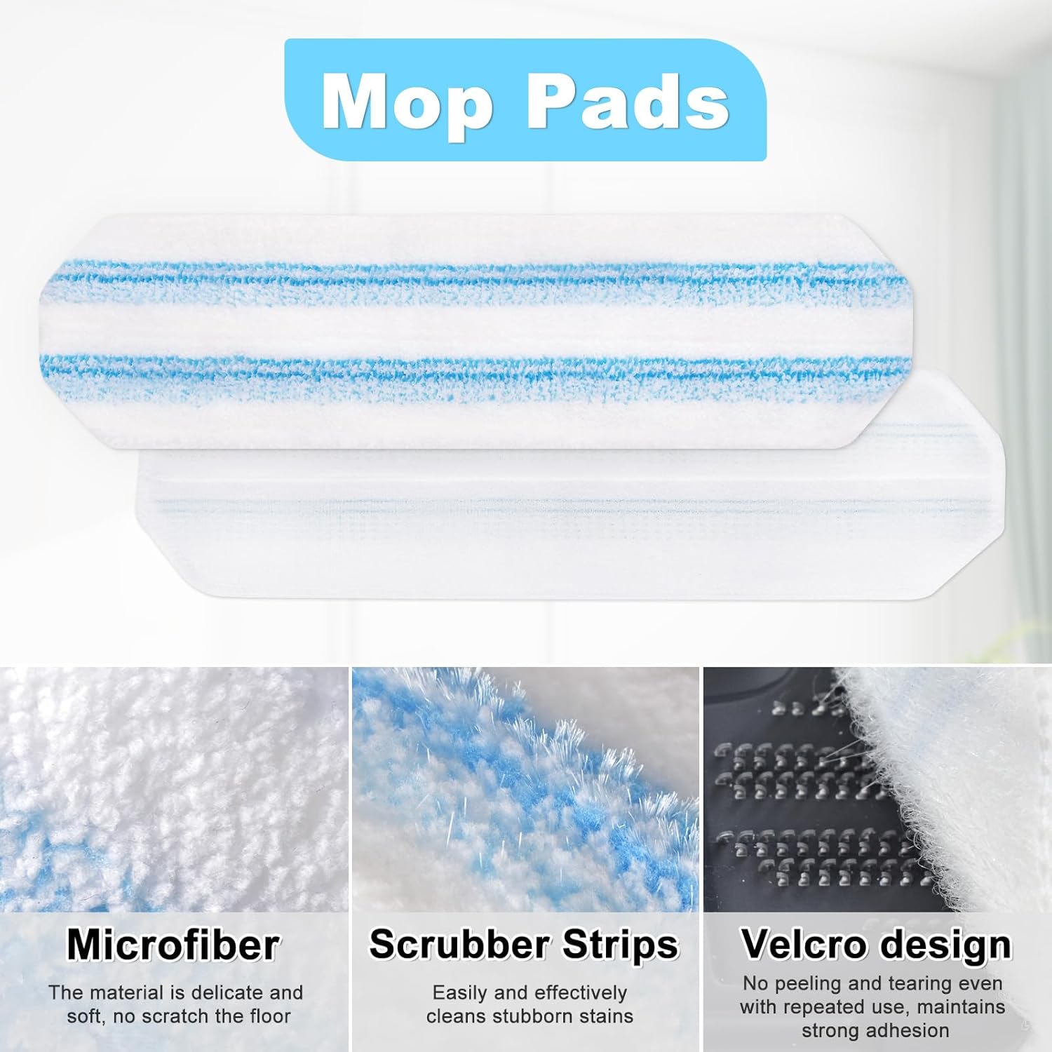 DLAIMI Mop Replacement Pads for OCedar H2prO Flat Mop 3 Pack