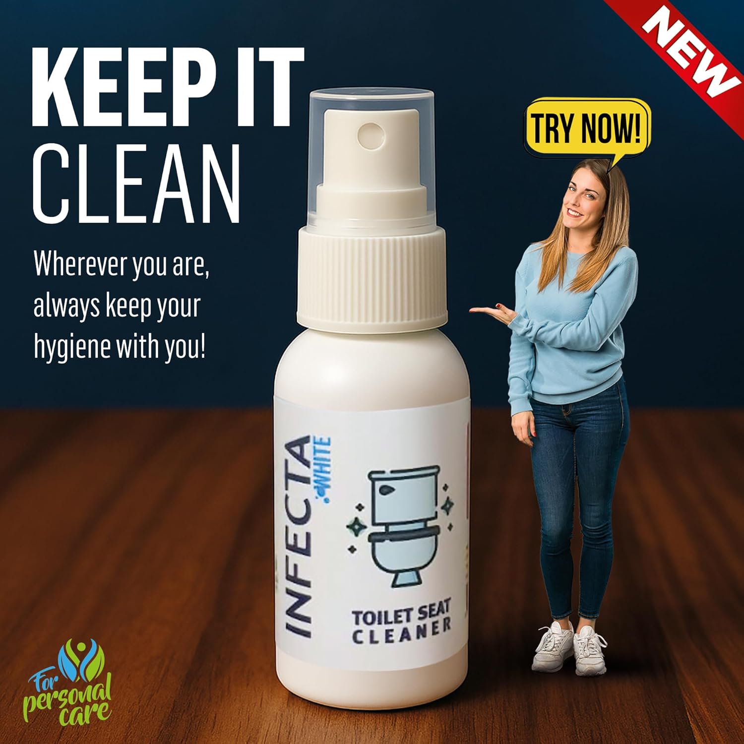 INFECTA White Toilet Cleaning Spray 50ml Travel Size