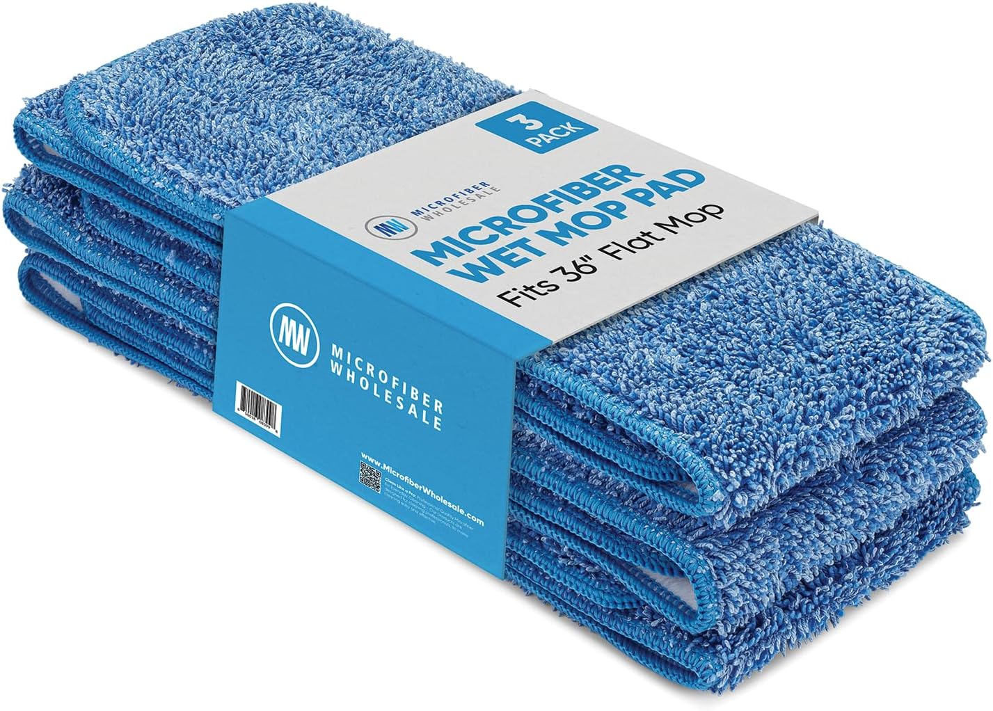 36 Inch Microfiber Wet Mop Pad Set of 3