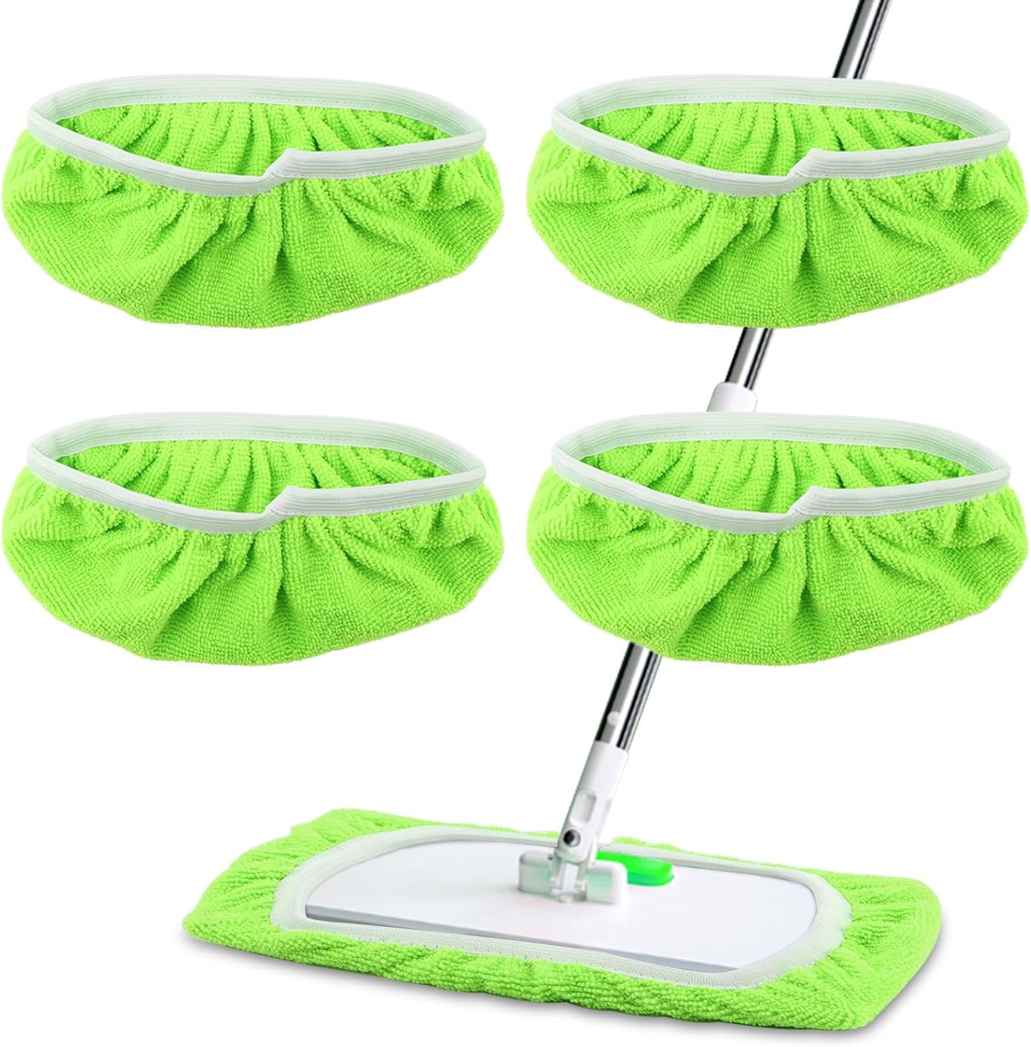 4Pcs Reusable Microfiber Mop Pads for Floor Cleaning