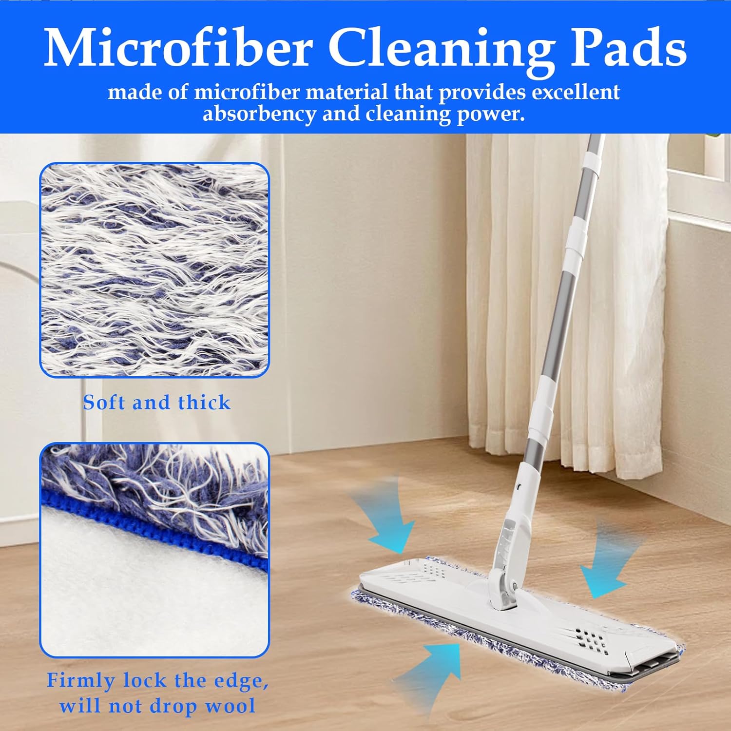 STARVAST 10 Pack Microfiber Mop Pads for Hardwood Floors