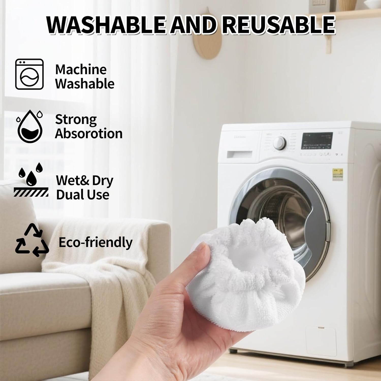 Yicotira Microfiber Bonnet Steam Mop Pads 8 Pack