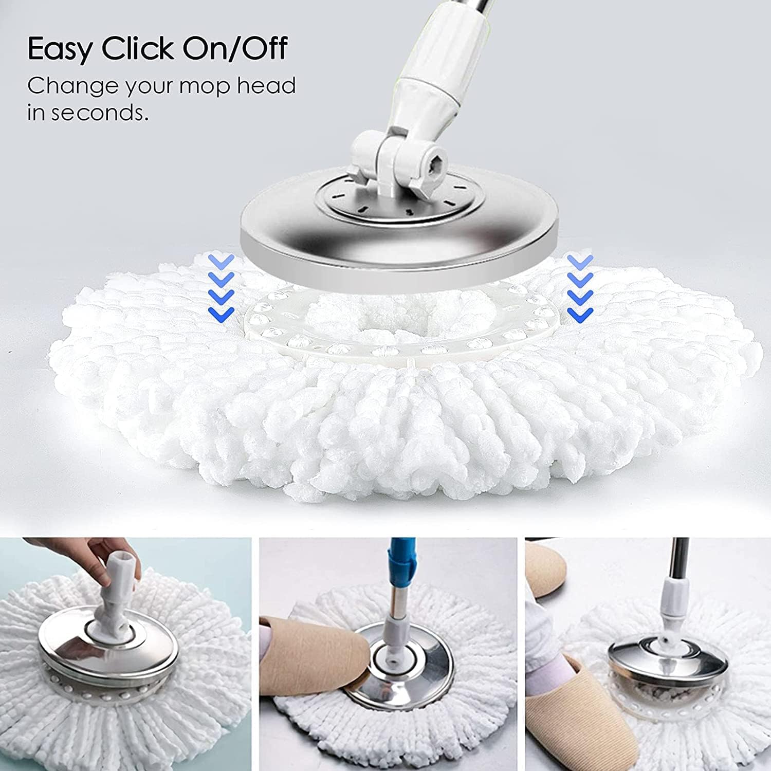 Yueiehe Microfiber Mop Refill Heads 3 Pack