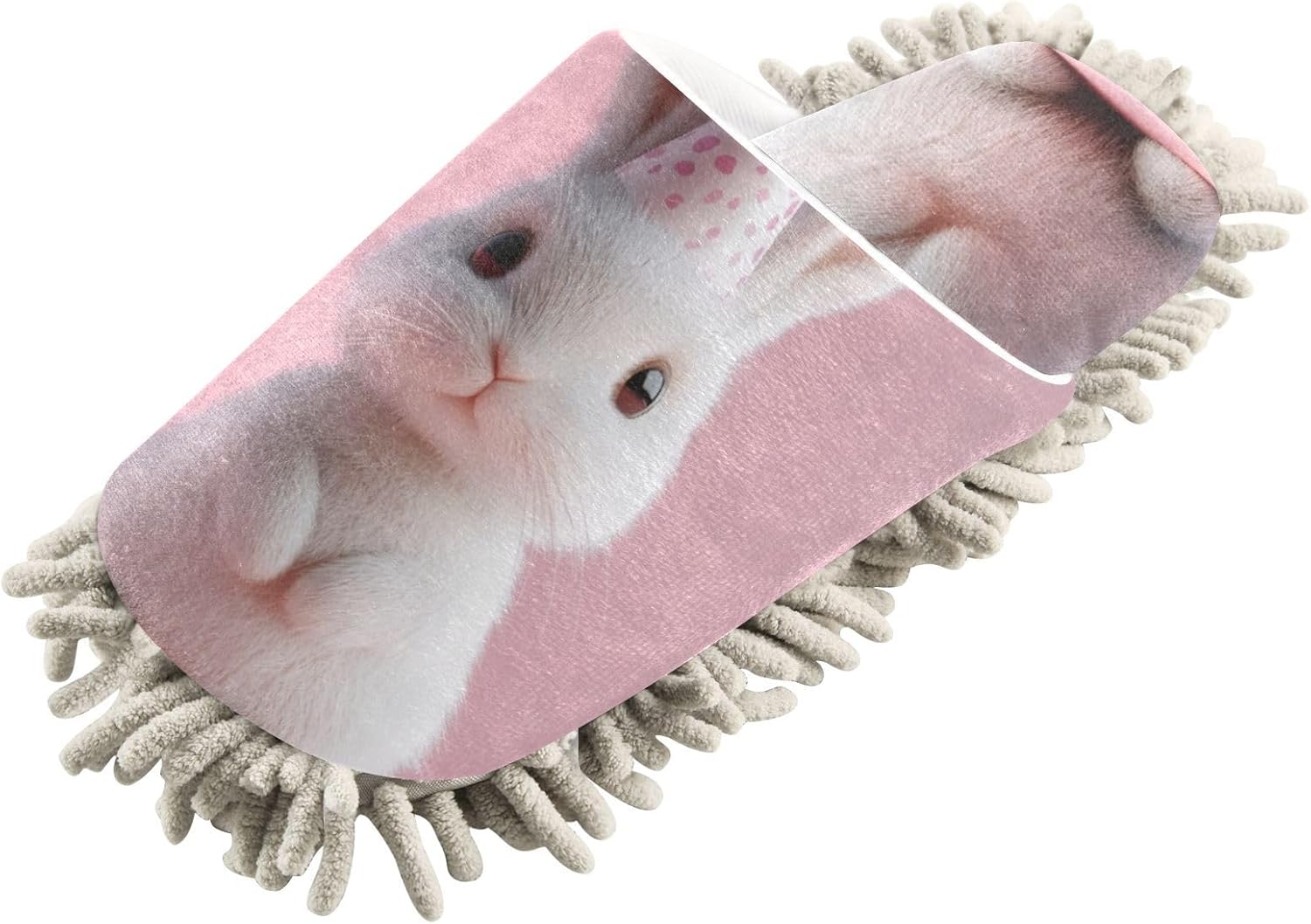 FLildon Microfiber Mopping Slippers with Bunny Hat Size M