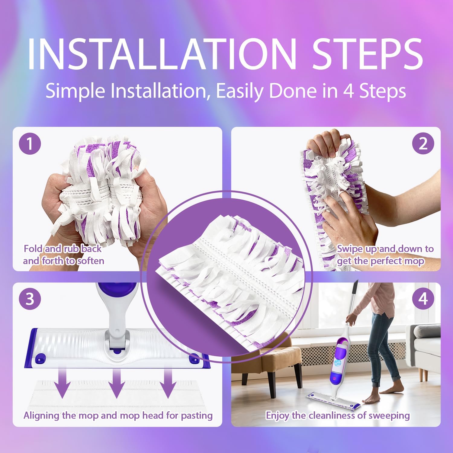 10PCS Swiffer Power Mop Refill Pads - Multi-Surface Cleaning