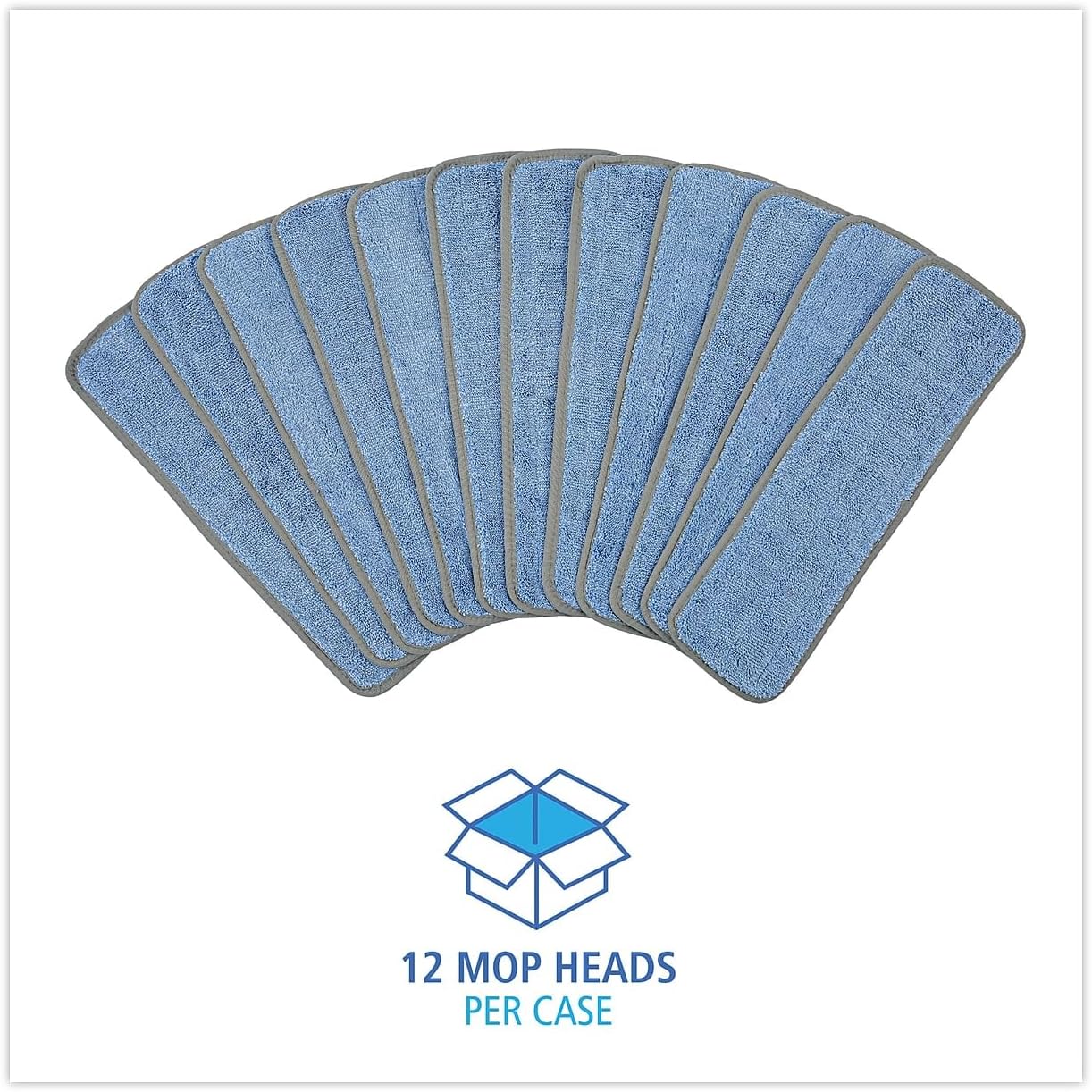 Boardwalk Microfiber Mop Head - Blue 18x5 Dozen
