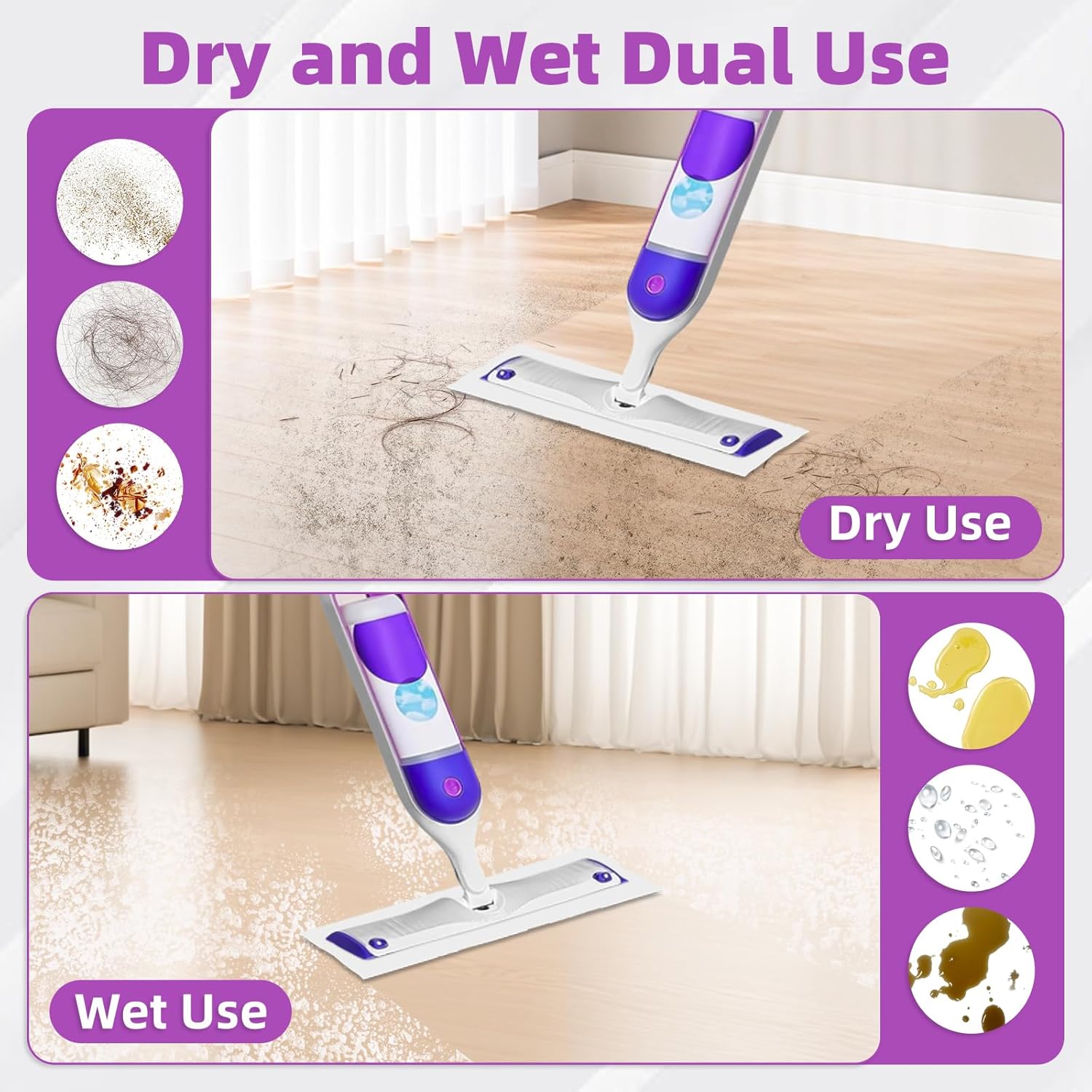 Nicemiya 50 Count Microfiber Mop Pads for Swiffer PowerMop 1
