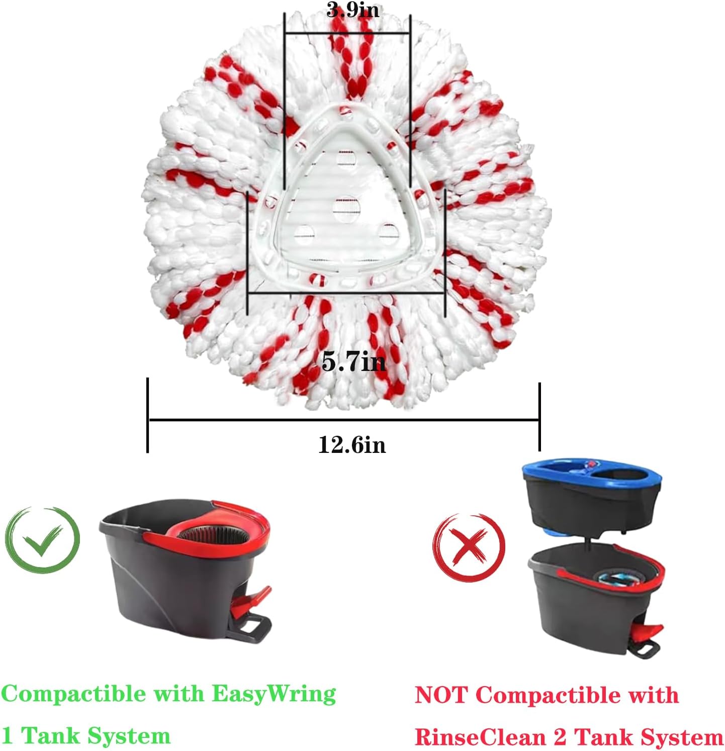Fazlynyi 4 Pack Spin Mop Replacement Head