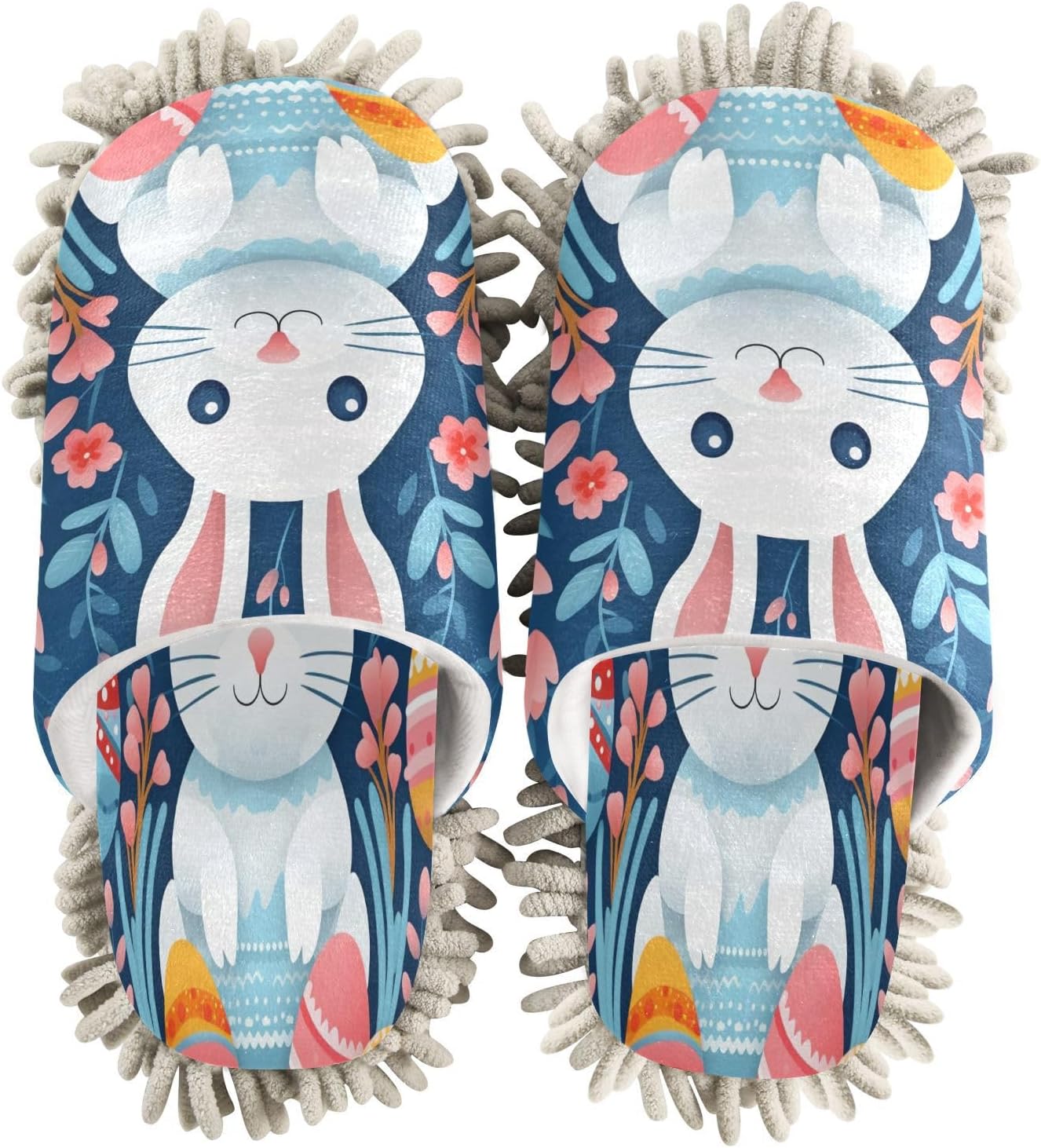 Bulletgxll Easter Rabbit Cleaning Slippers for Men Women L