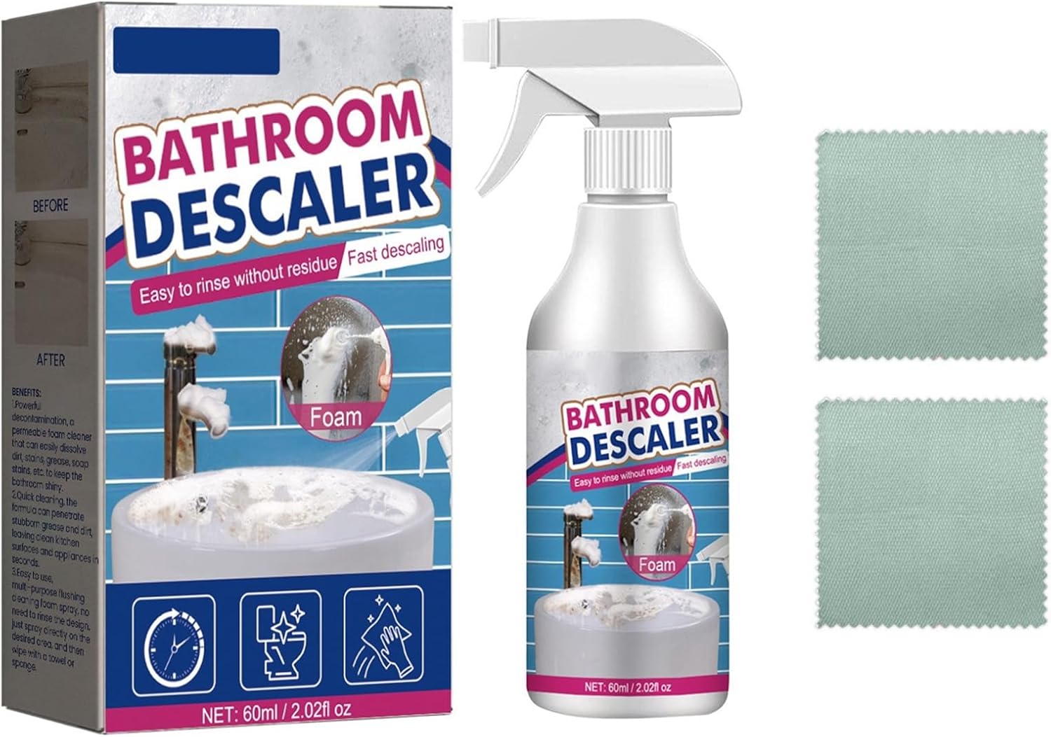Stubborn Stains Bathroom Foam Cleaner for Toilets and More