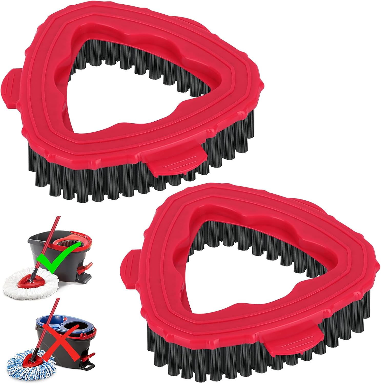 O Ceda EasyWring 1-Tank Scrub Brush Head Replacement - 2 Pack Hard Bristle