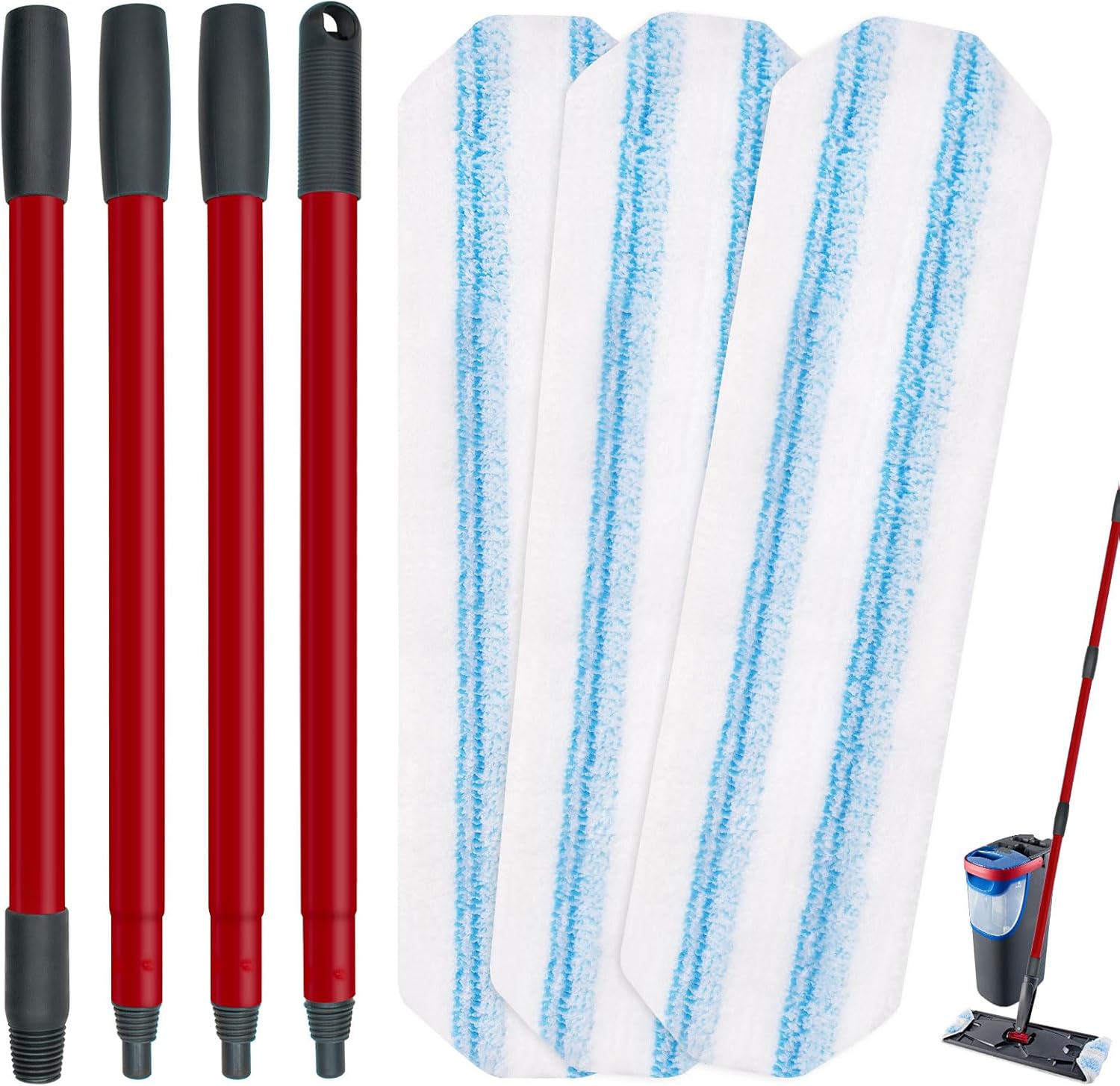 DLAIMI Mop Replacement Pads Handle Set