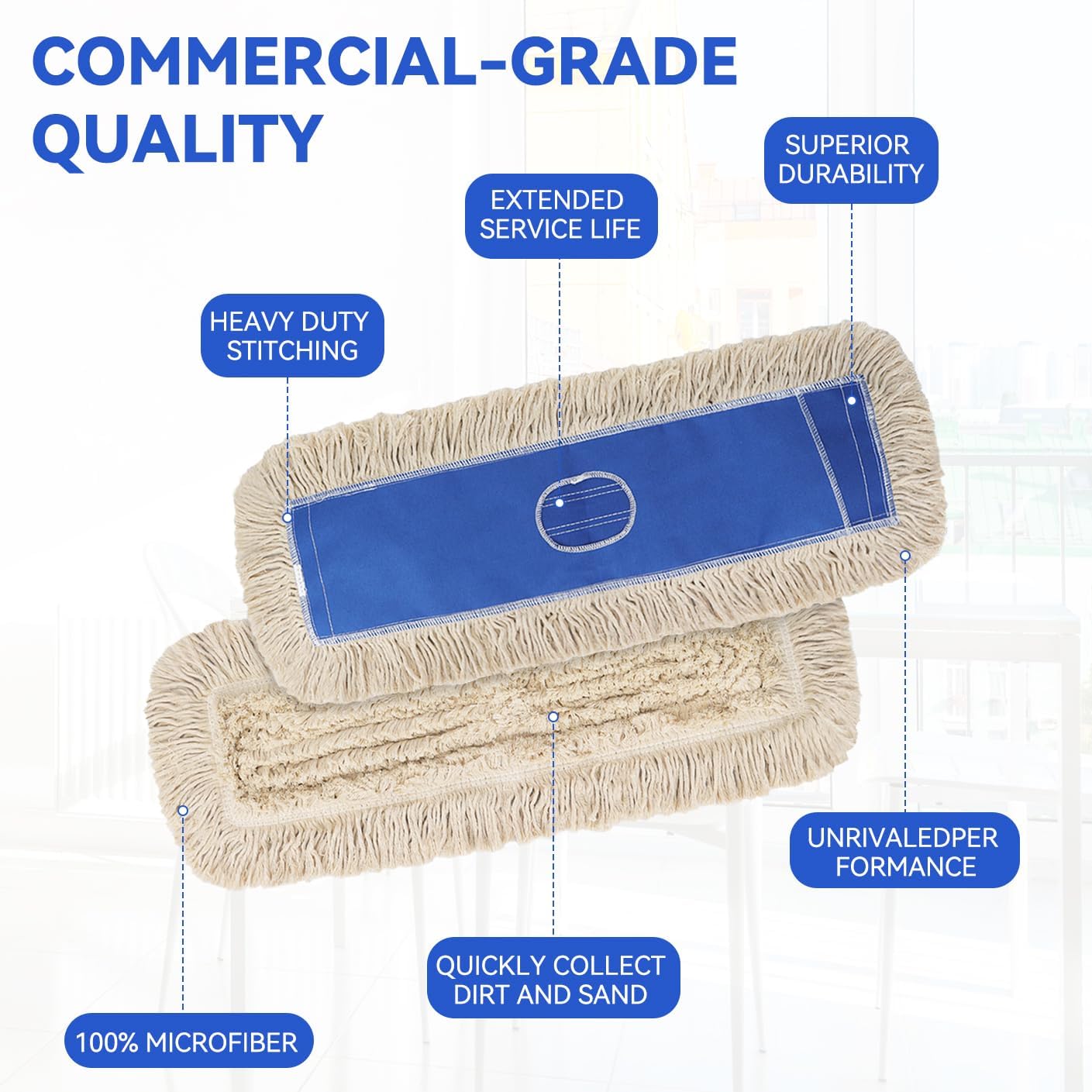 GreeSuit Commercial Microfiber Mop Pad Refill 24x5