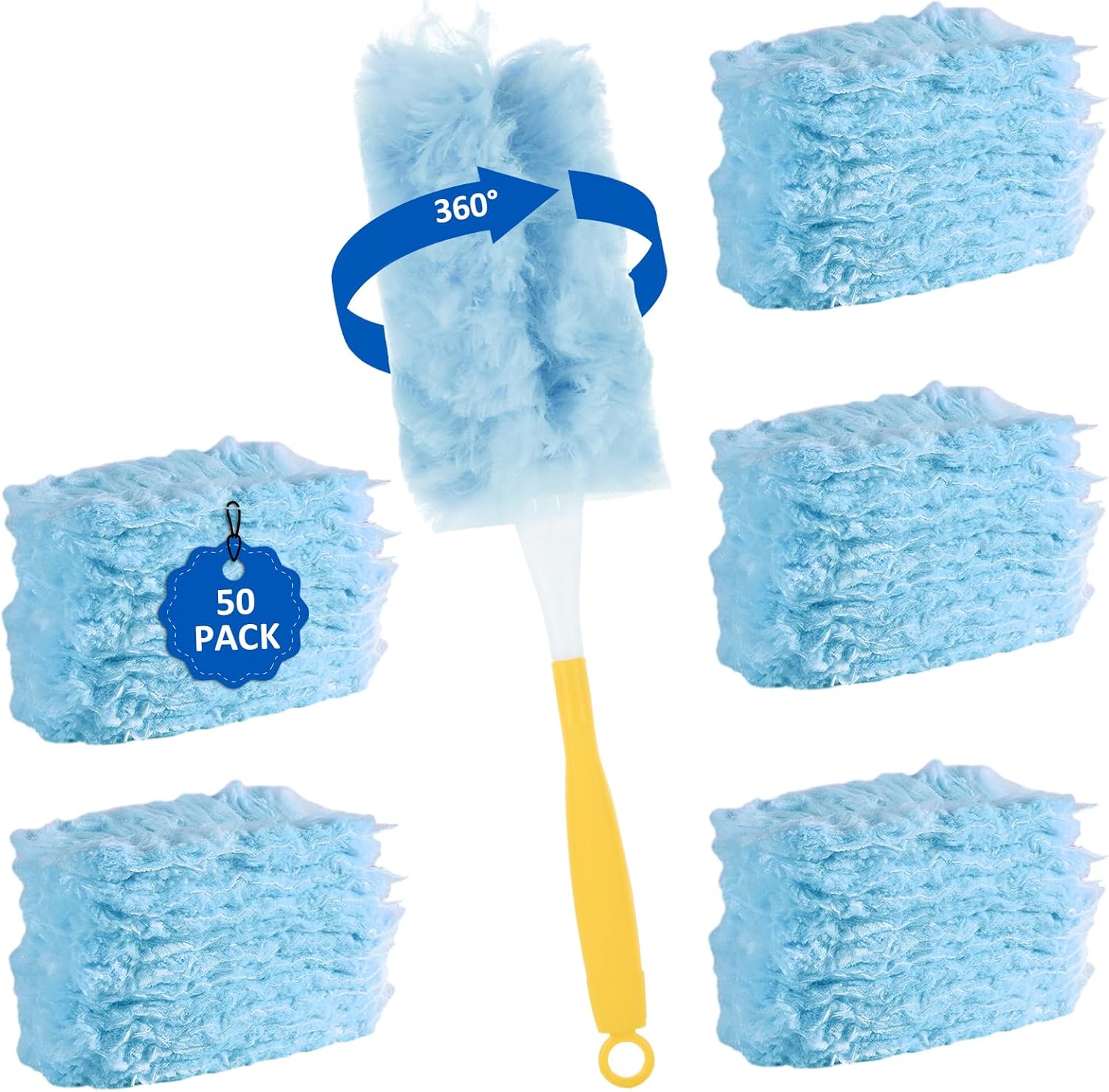 JMIATRY 50PCS Swiffer Duster Refills 360 Degree Heavy Duty