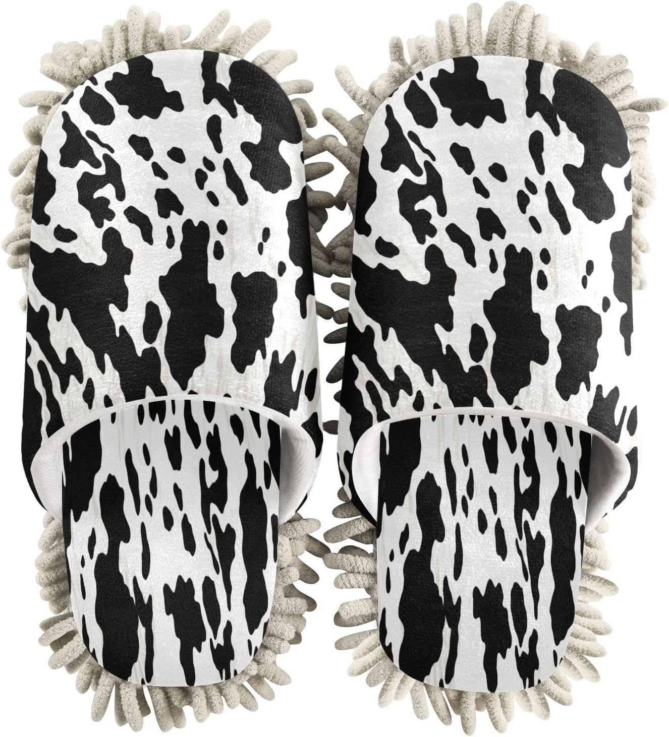 Bulletgxll Cow Print Mopping Slippers - Washable Comfortable and Durable