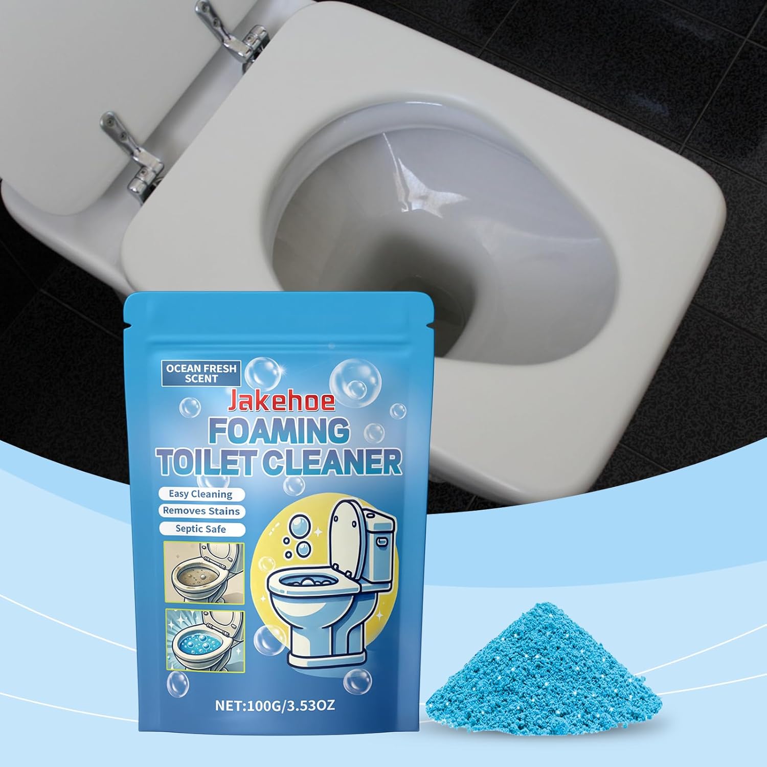 Jakehoe Foaming Toilet Cleaner Ocean Fresh Scent 353 oz