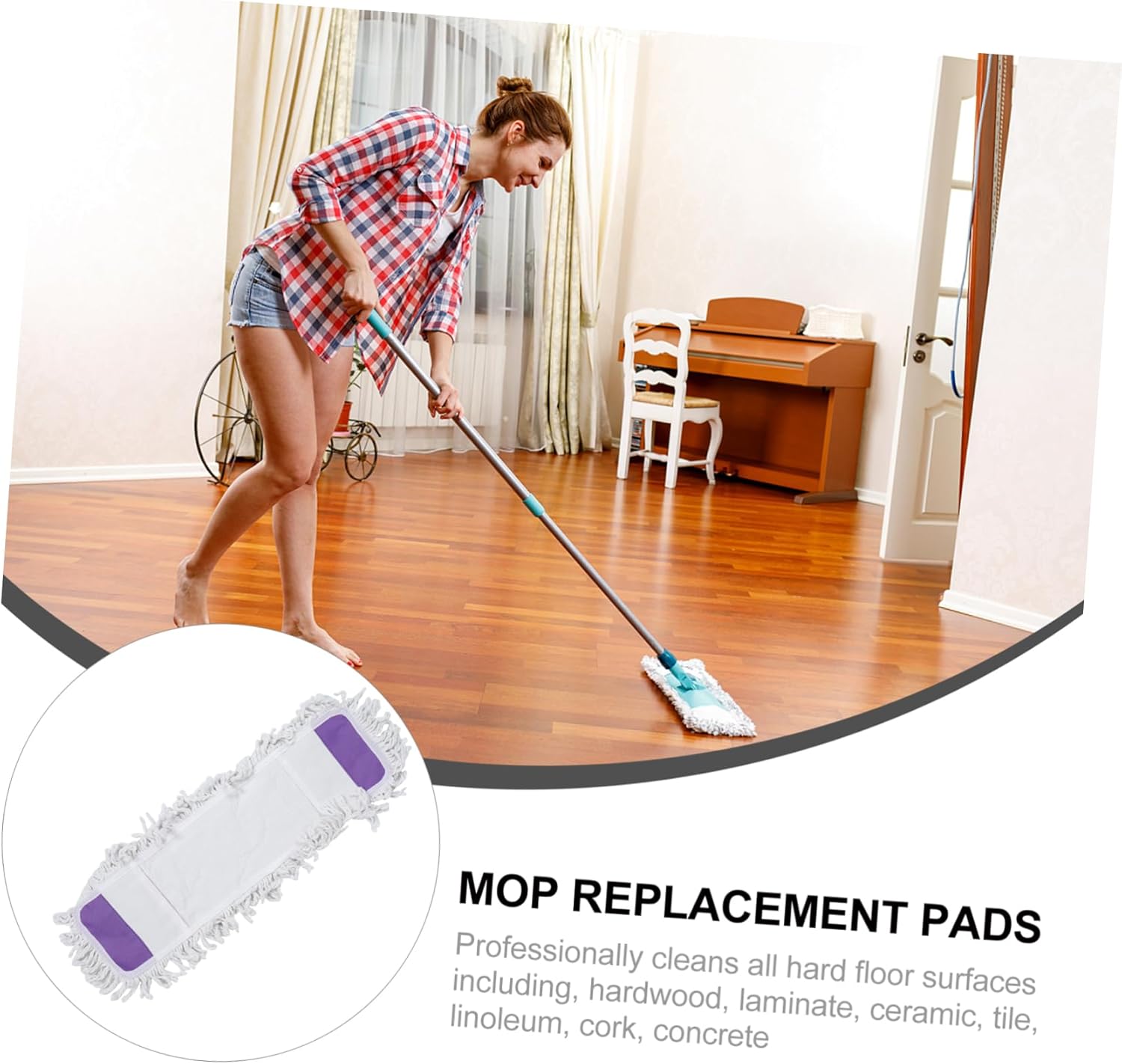 Microfiber Mop Replacement Pads for Hardwood and Tile Floors
