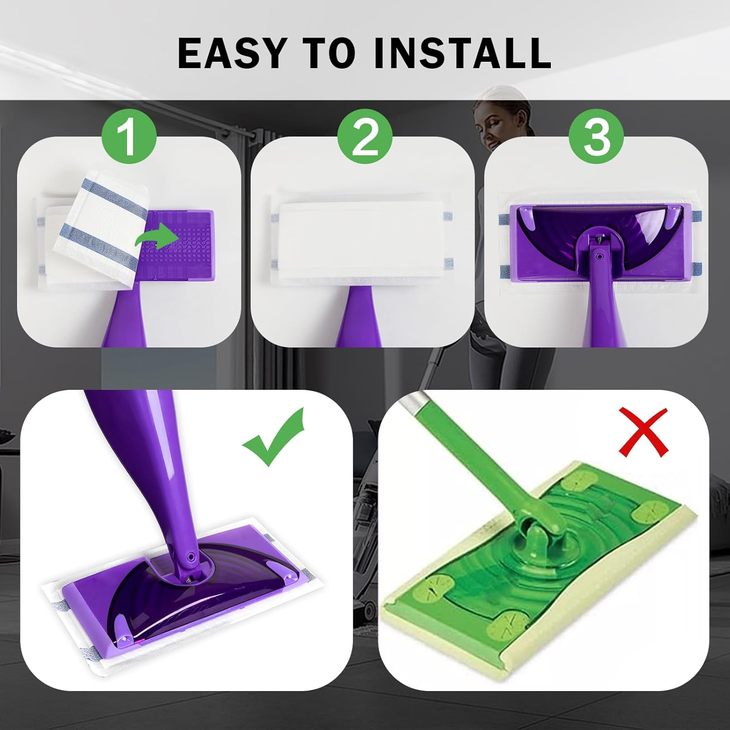 UKEENOR Hardwood Floor Cleaner Spray Mop Pad Refills 32 Count