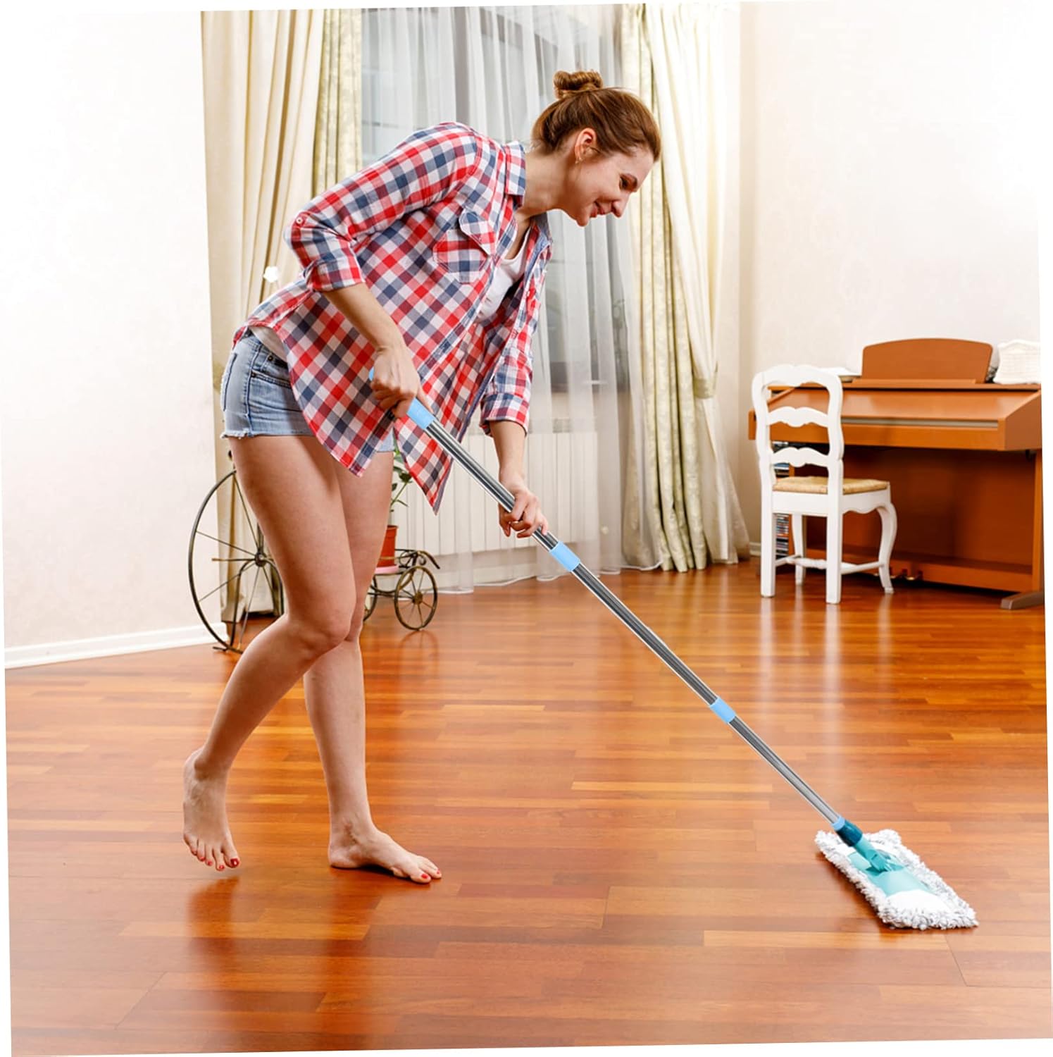 PACKOVE 1set Stainless Steel Mop Rod Replacement Retractable