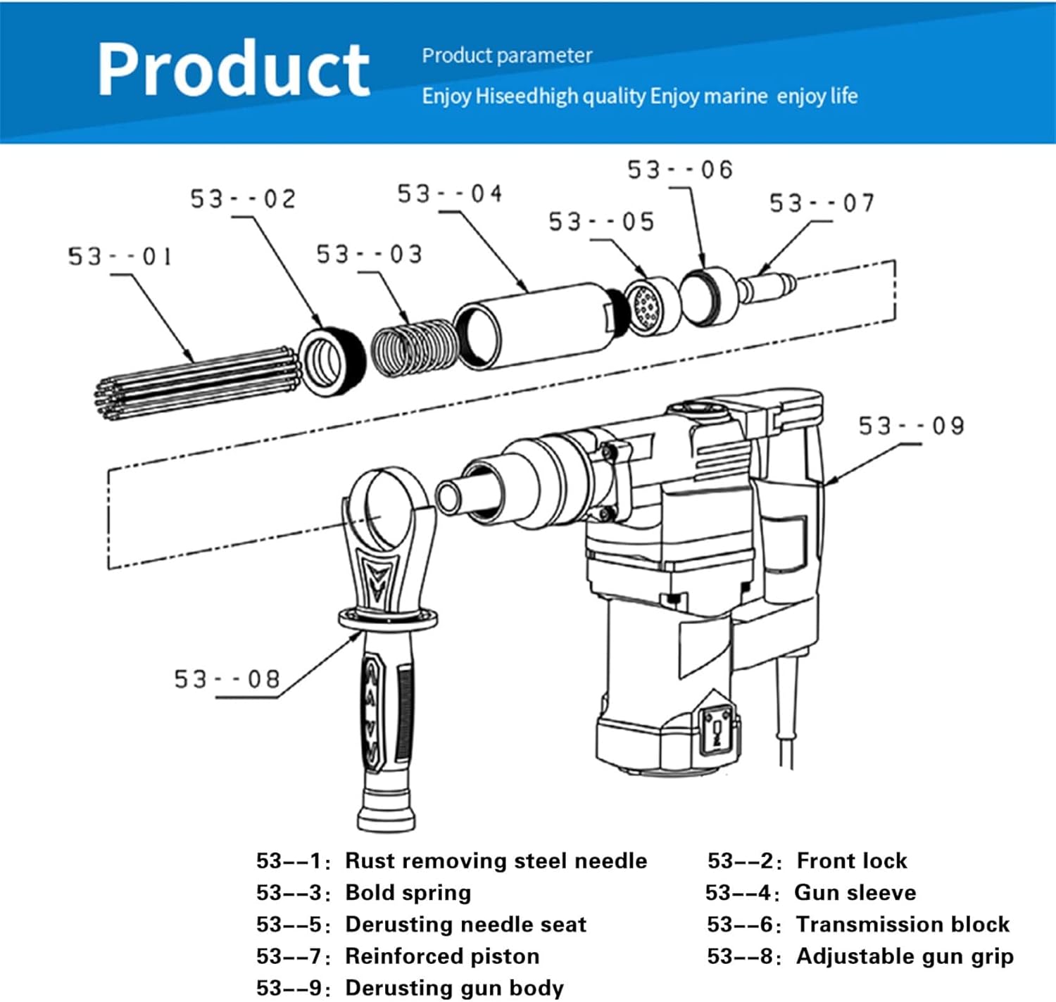 1100W Electric Needle Rust Remover for Weld Slag and Paint