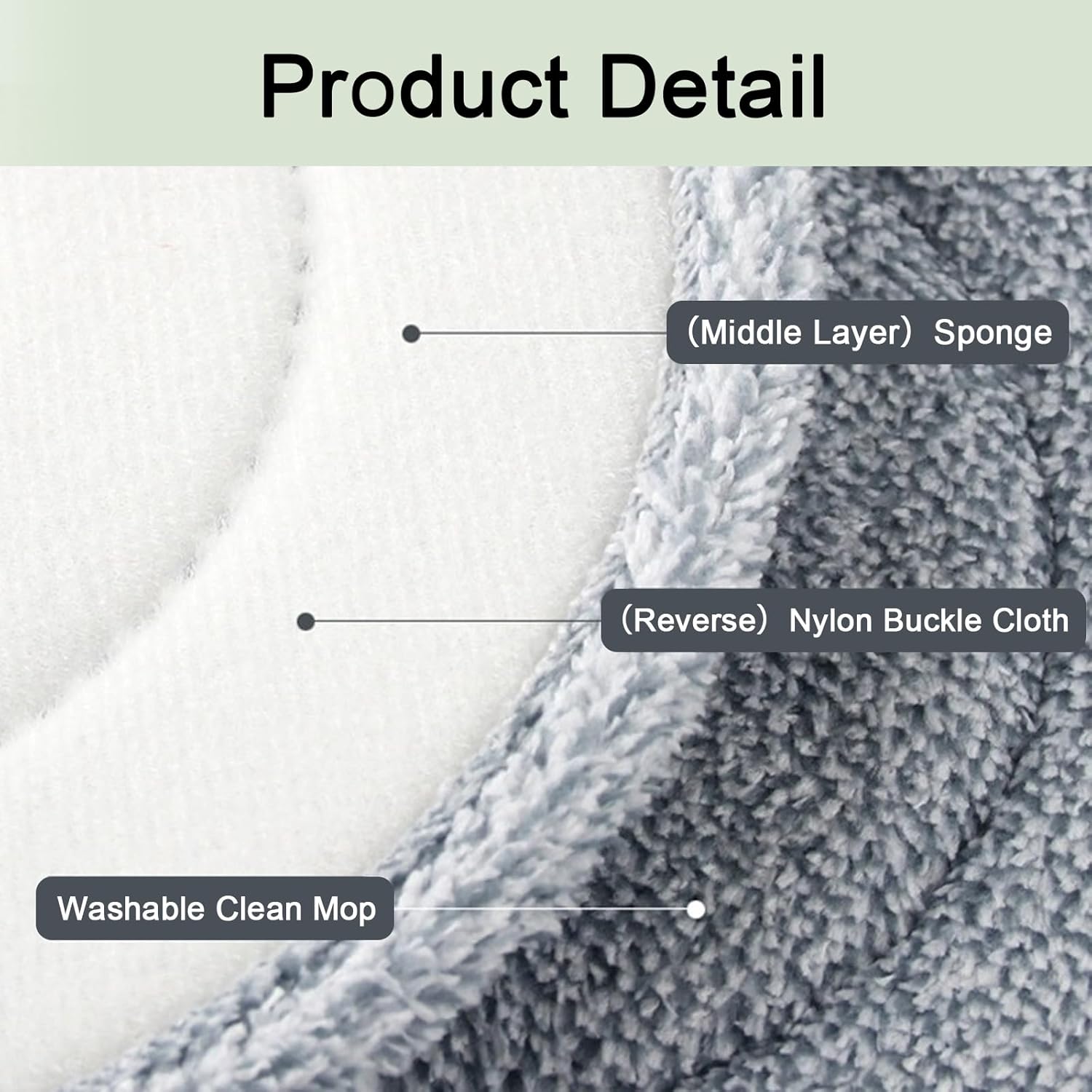 4 Pack 9 Inch Square Microfiber Mop Pad Refill - Grey