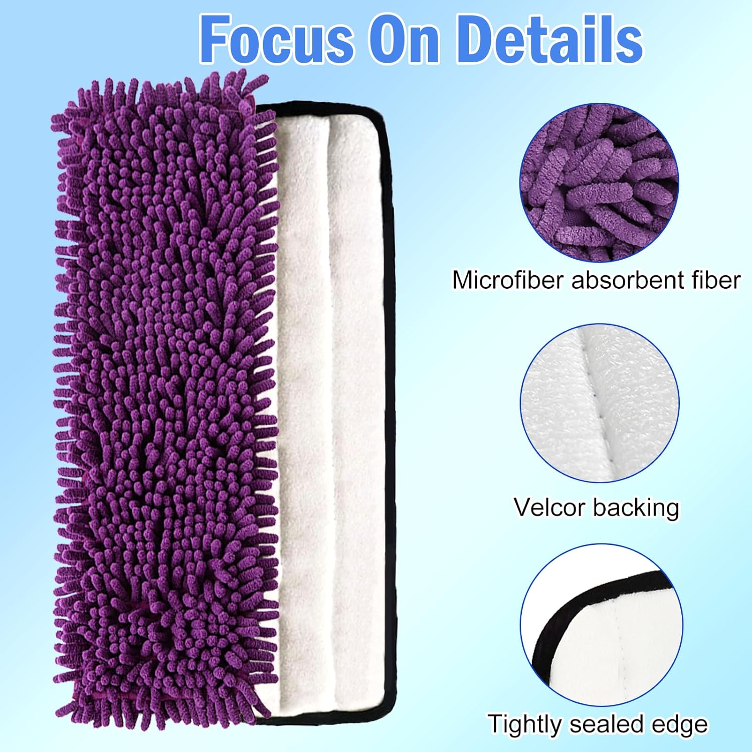 4 Pack ZIONYA Pet Microfiber Mop Pads for Bona Mops