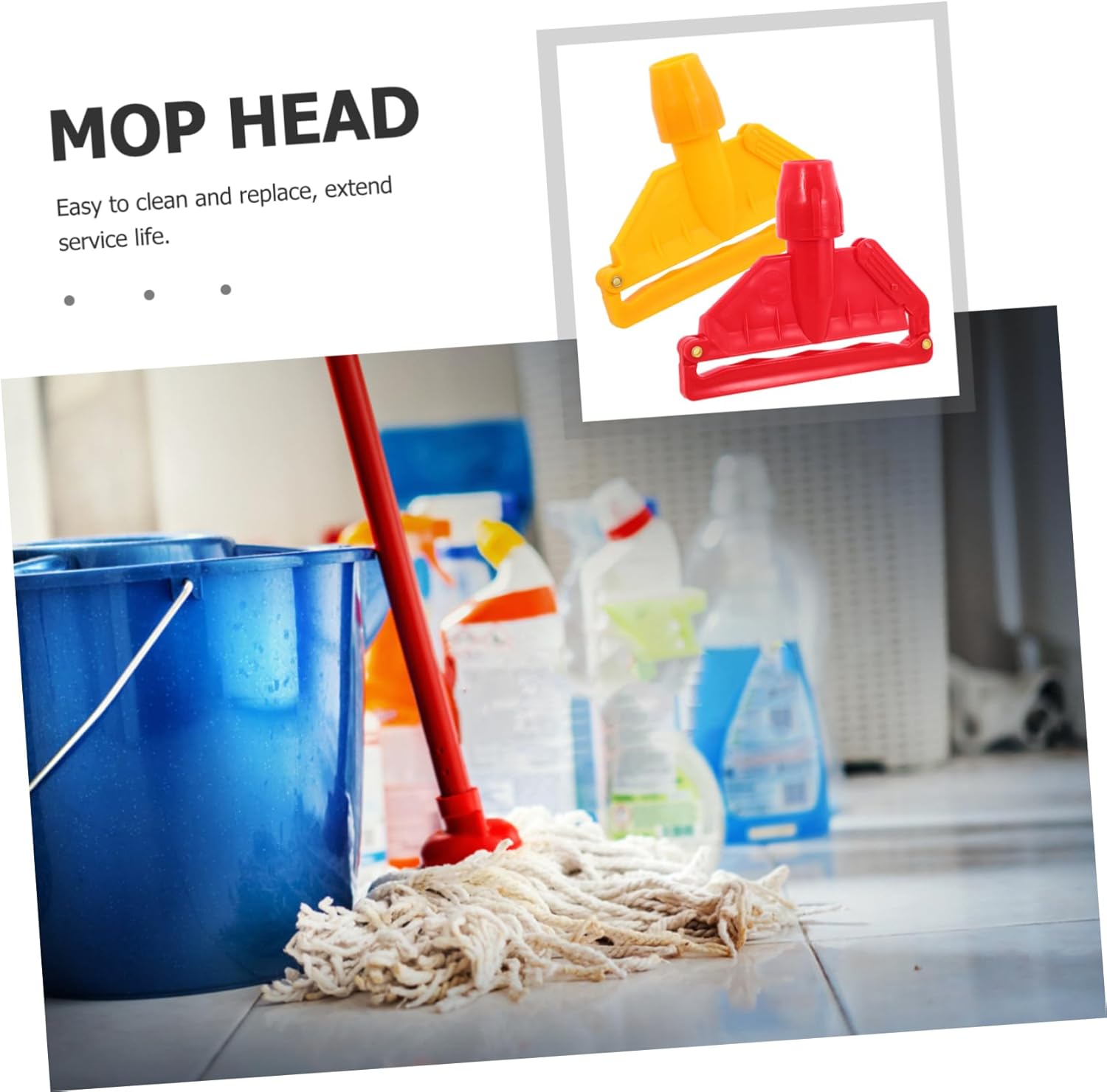 2pcs Detachable Mop Clips with Secure Locking Mechanism