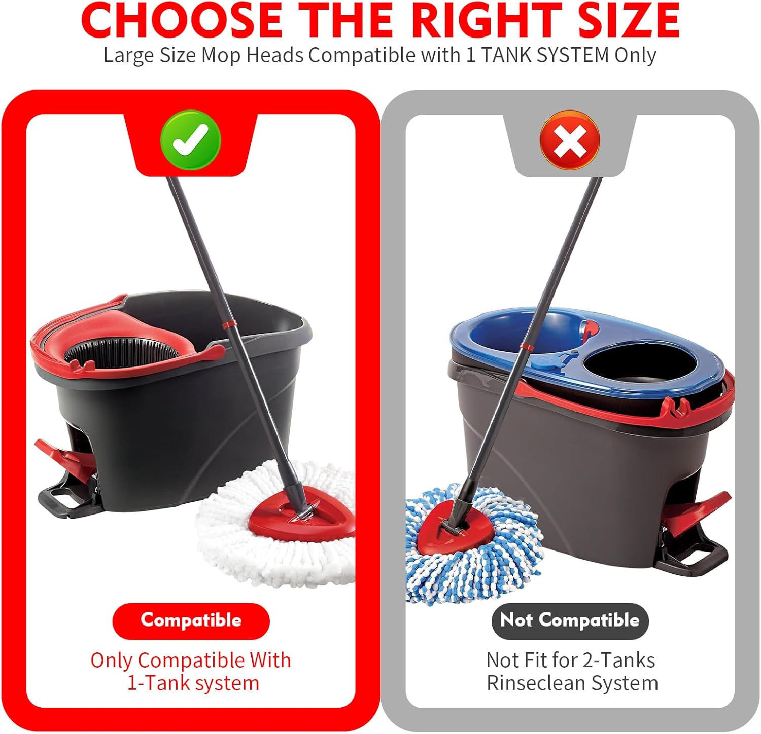 3 Pack Spin Mop Replacement Heads for O-Ceda Easywring