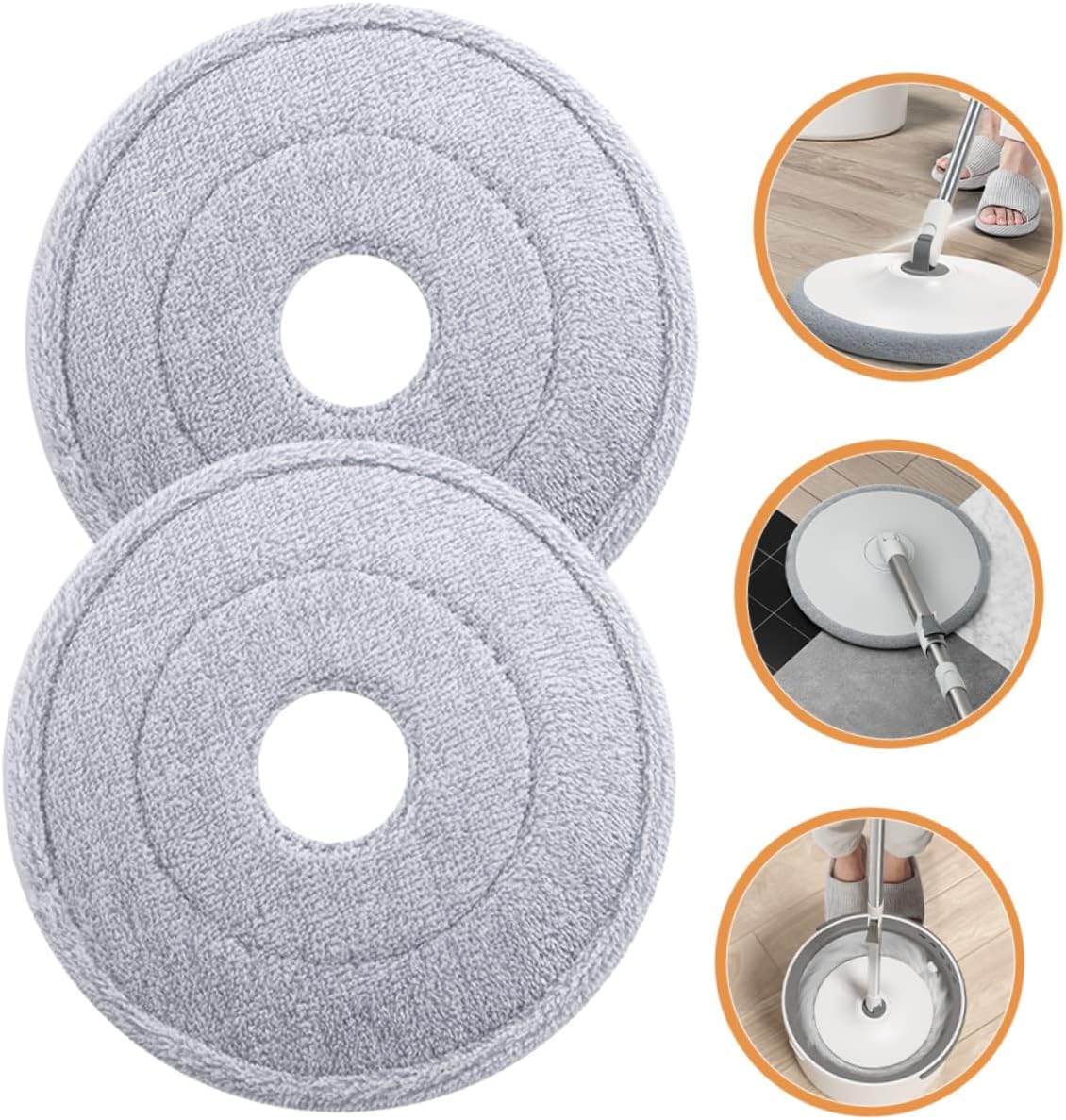 2pcs Easy Clean Mop Head Refills for Household Commercial Use