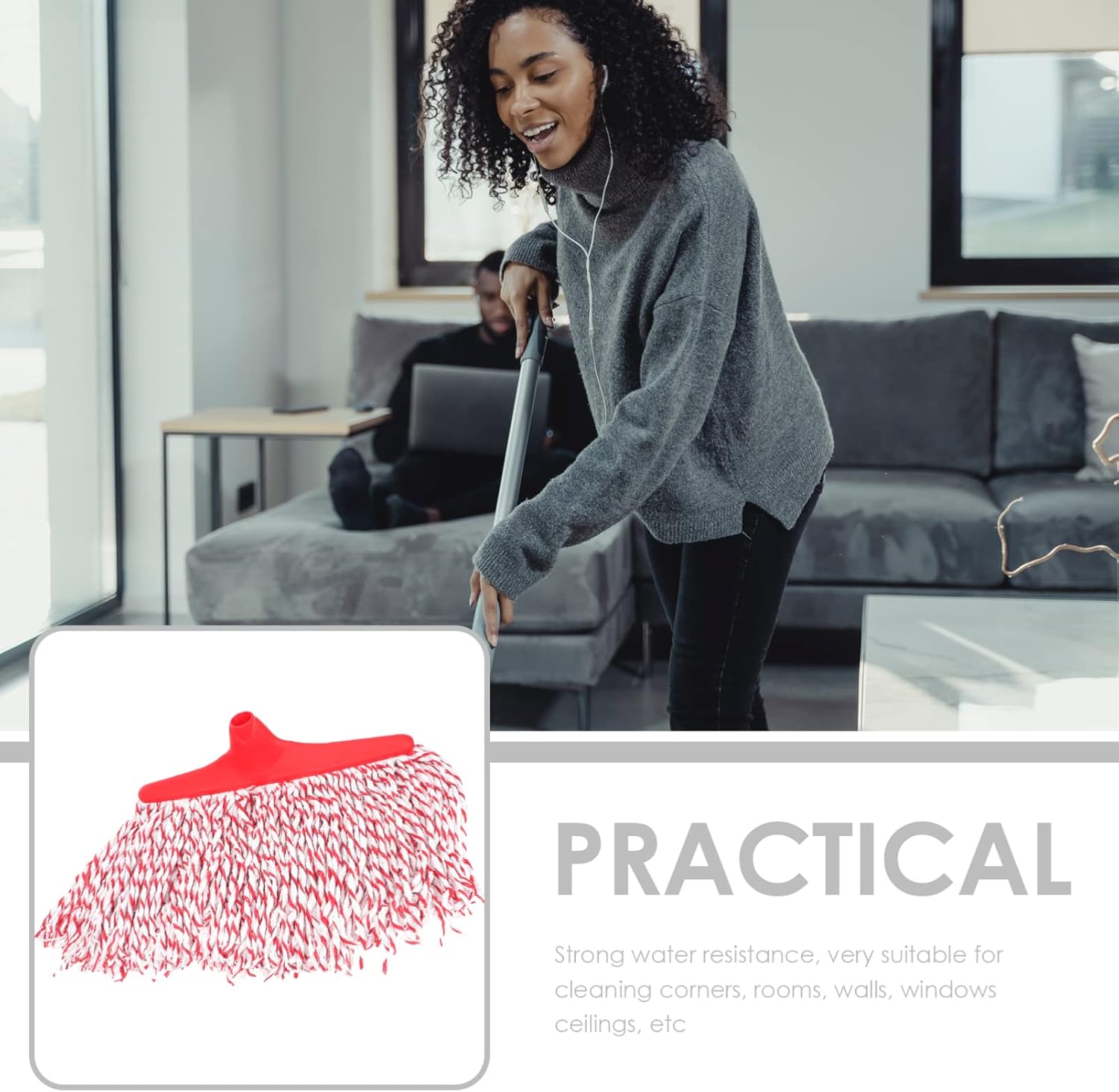 Ipetboom Reusable Wet Mop Head for Tile Marble