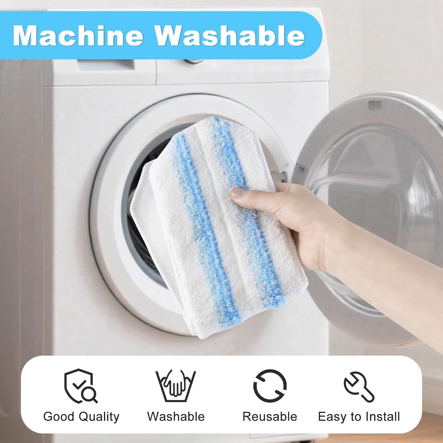 DLAIMI Mop Replacement Pads Handle Set