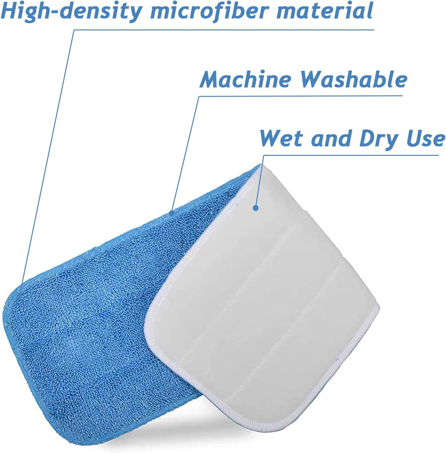 Microfiber Mop Pads 185 x 63 Inch Reusable Washable