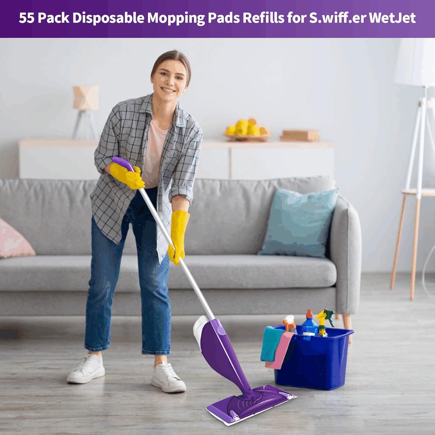 Fepoch 55 Count Swiffer WetJet Pads Refills
