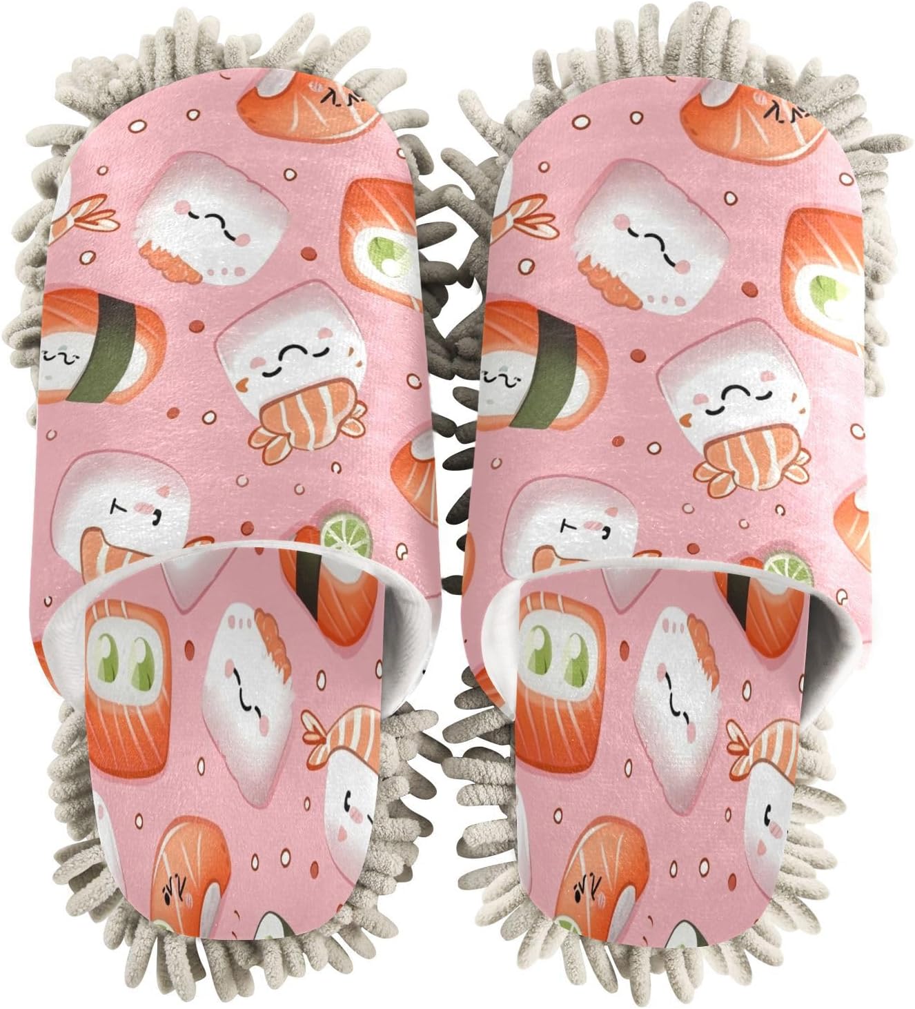 Kawaii Sushi Cleaning Slippers Mop Pad Reusable