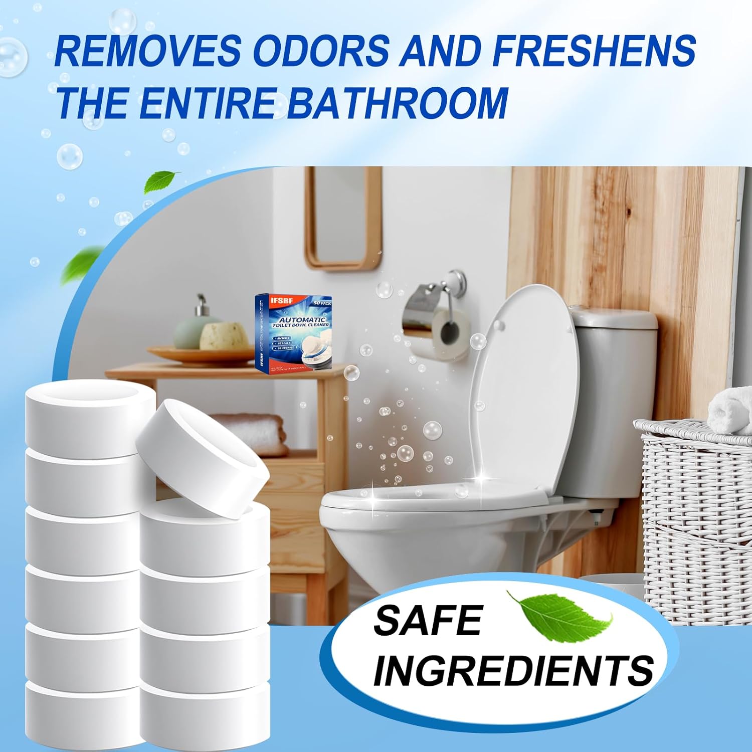 IFSRF Toilet Cleaner 50-Pack Fast Dissolving Deodorizing