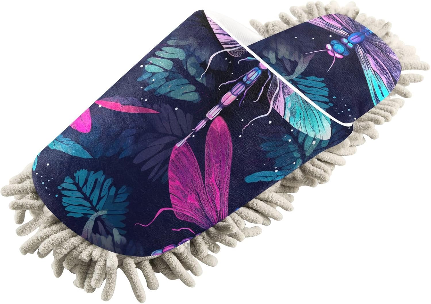 Purple Dragonflies Mop Slippers for Wood Floor