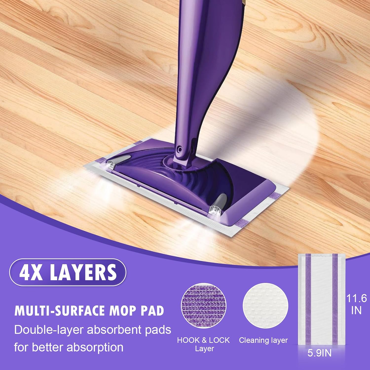 Bisenkud 24 Count WetJet Pad Refills for Swiffer Mop