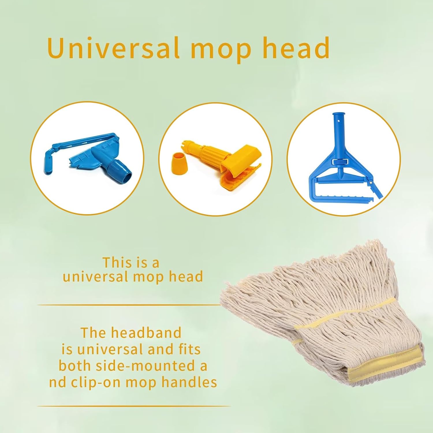 KLHB-YF Special White Coarse Cotton Yarn Mop Head 6 Pack