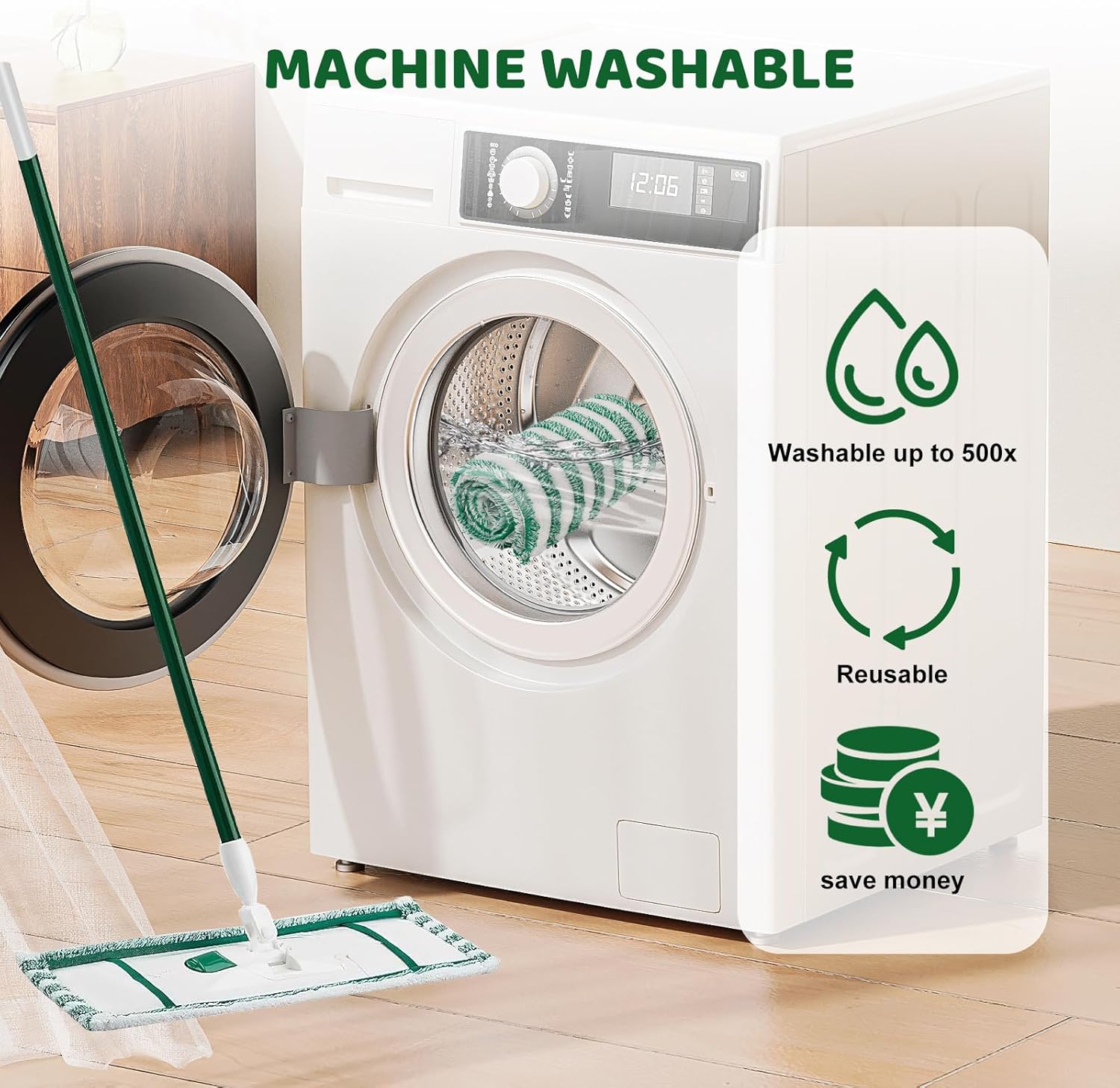 4 Pack Mop Pads for Libman Microfiber Dust Mop