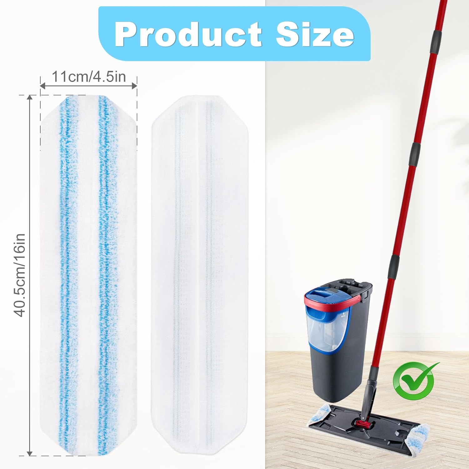 DLAIMI Mop Replacement Pads for OCedar H2prO Flat Mop 3 Pack