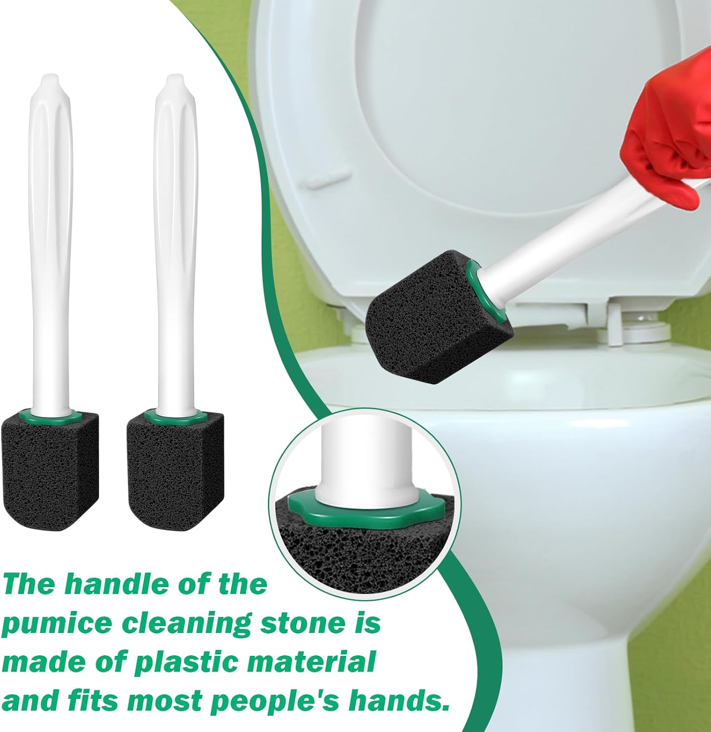 12PCS Pumice Stone Toilet Cleaner with Long Handle 1