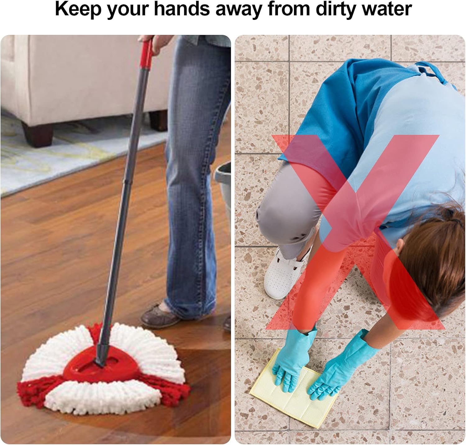 8Pack Spin Mop Heads Replacements Microfiber Easy Wring Clean