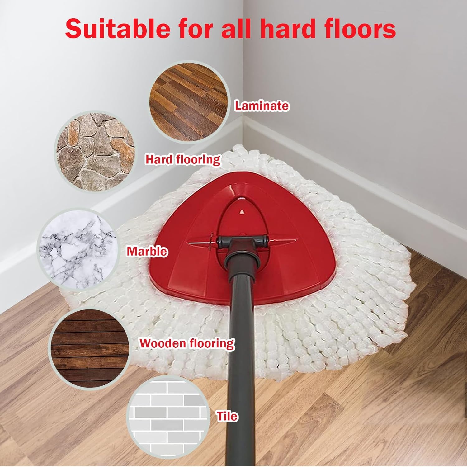 FOOKCIAN Spin Mop Refill Head Microfiber Deep Clean Machine Washable