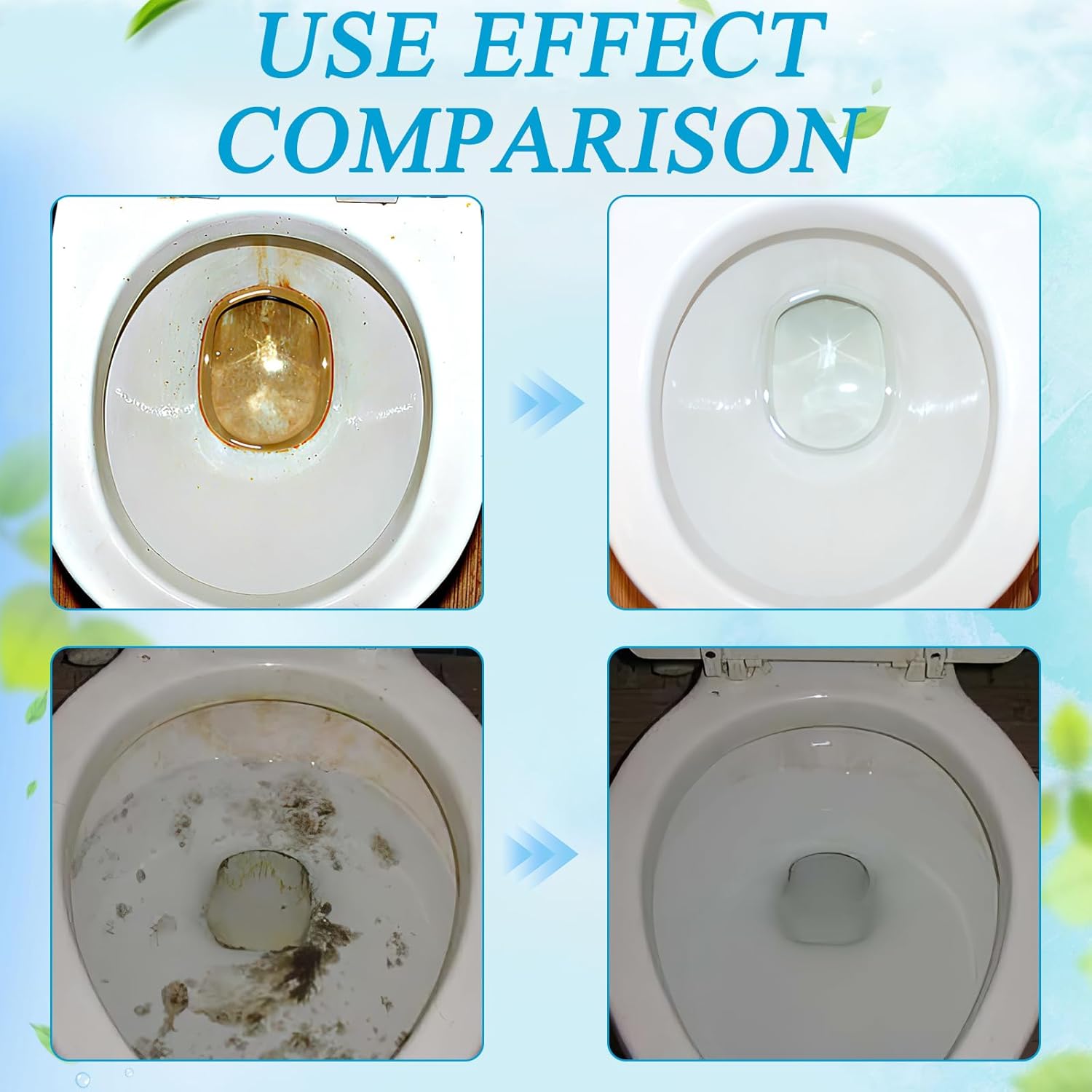 Omaky 2 Pcs Toilet Cleaner Foaming Bowl Squatting Pan Formula