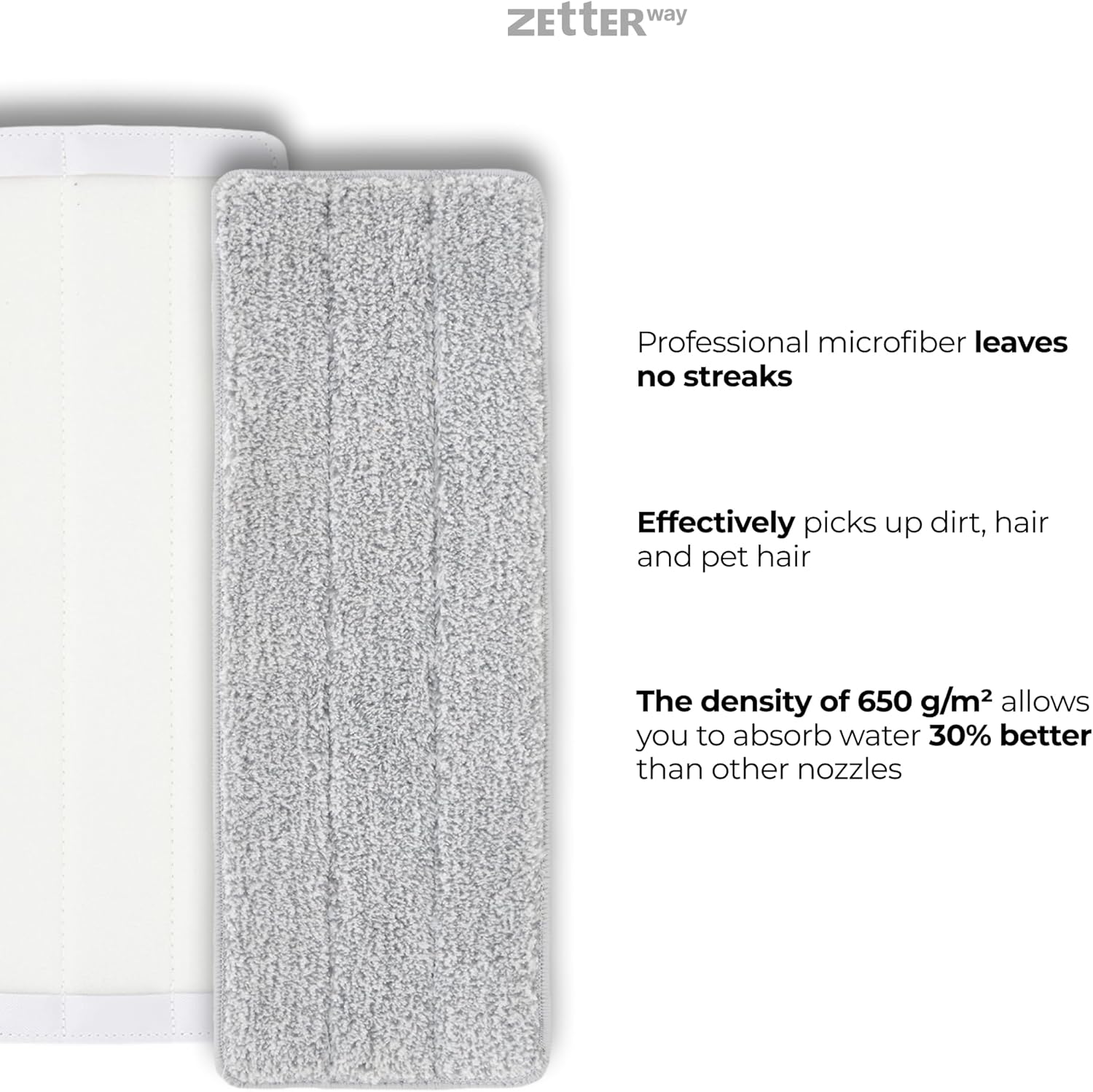 Zetterway 4 Microfiber Mop Pads for 13 Inch Mop Head