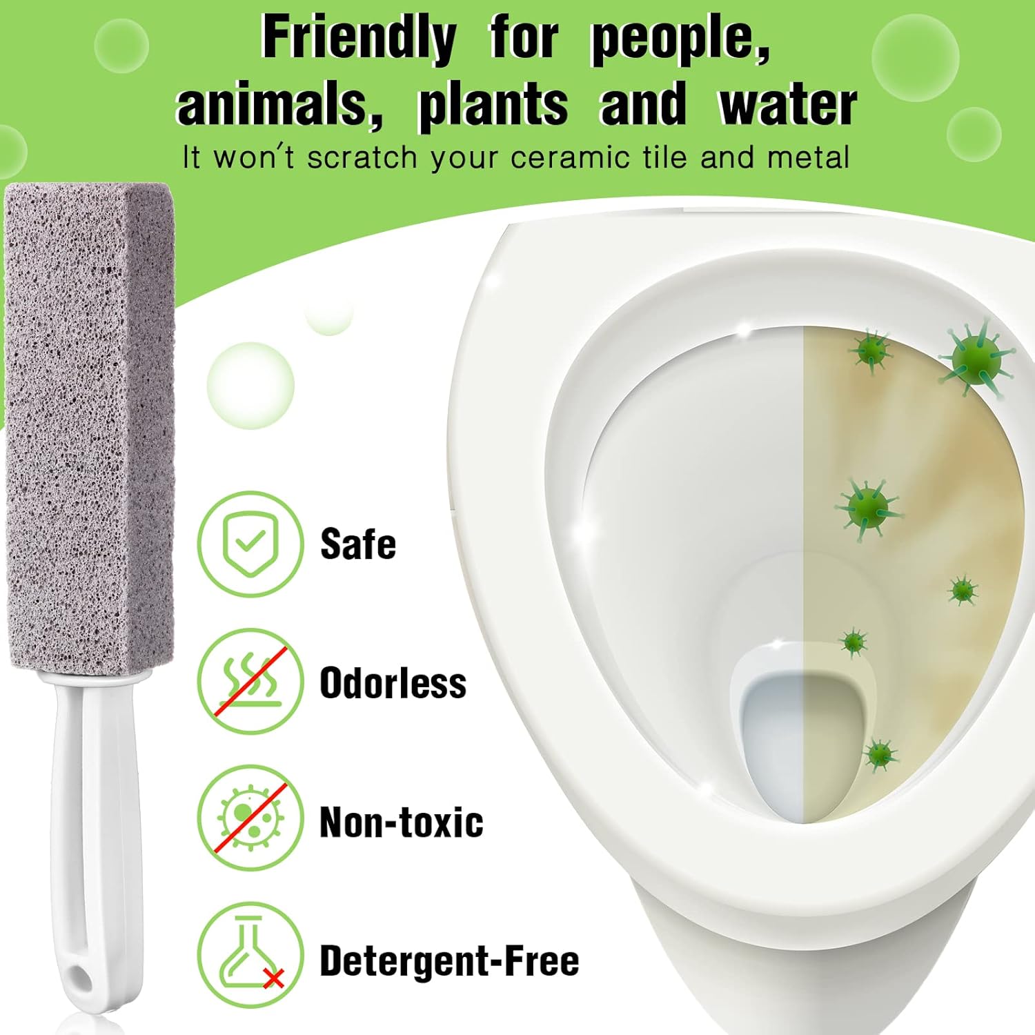 20 Pack Pumice Stones with Handle for Toilet and Bath