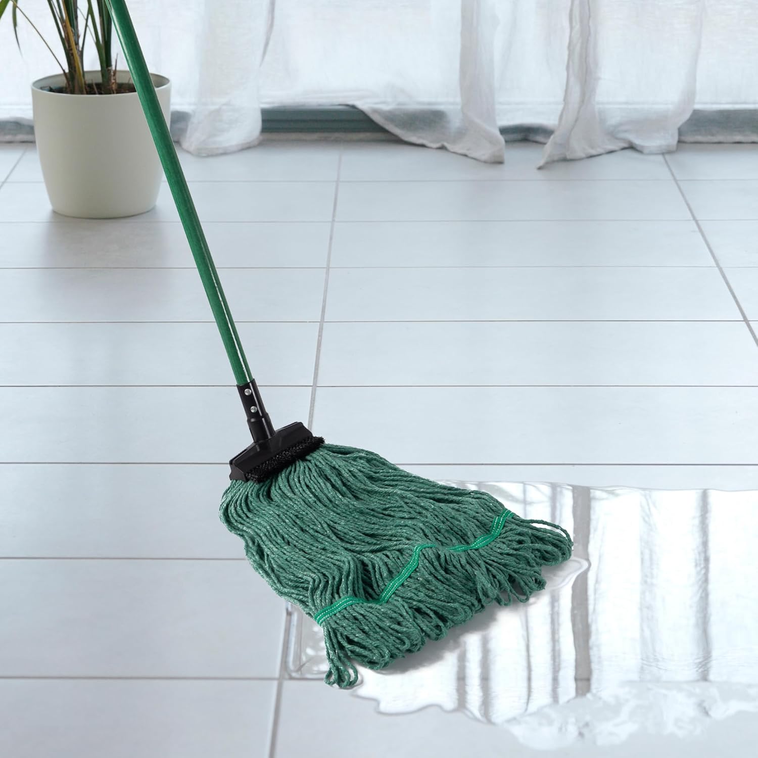 Matthew Heavy Duty Mop Head Replacement 2-Pack Green with Brush